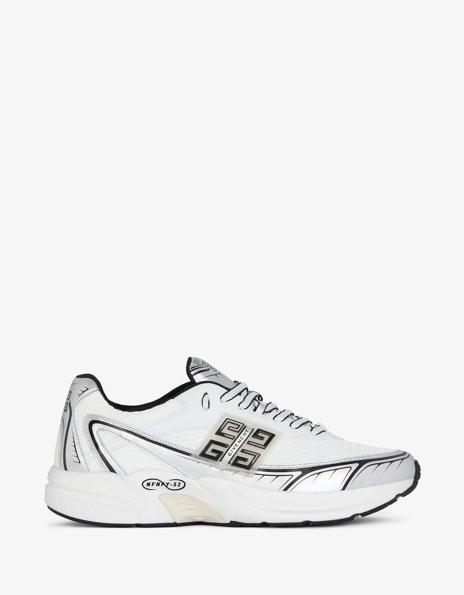 Givenchy White and Silver NFNTY-52 Runners - 1