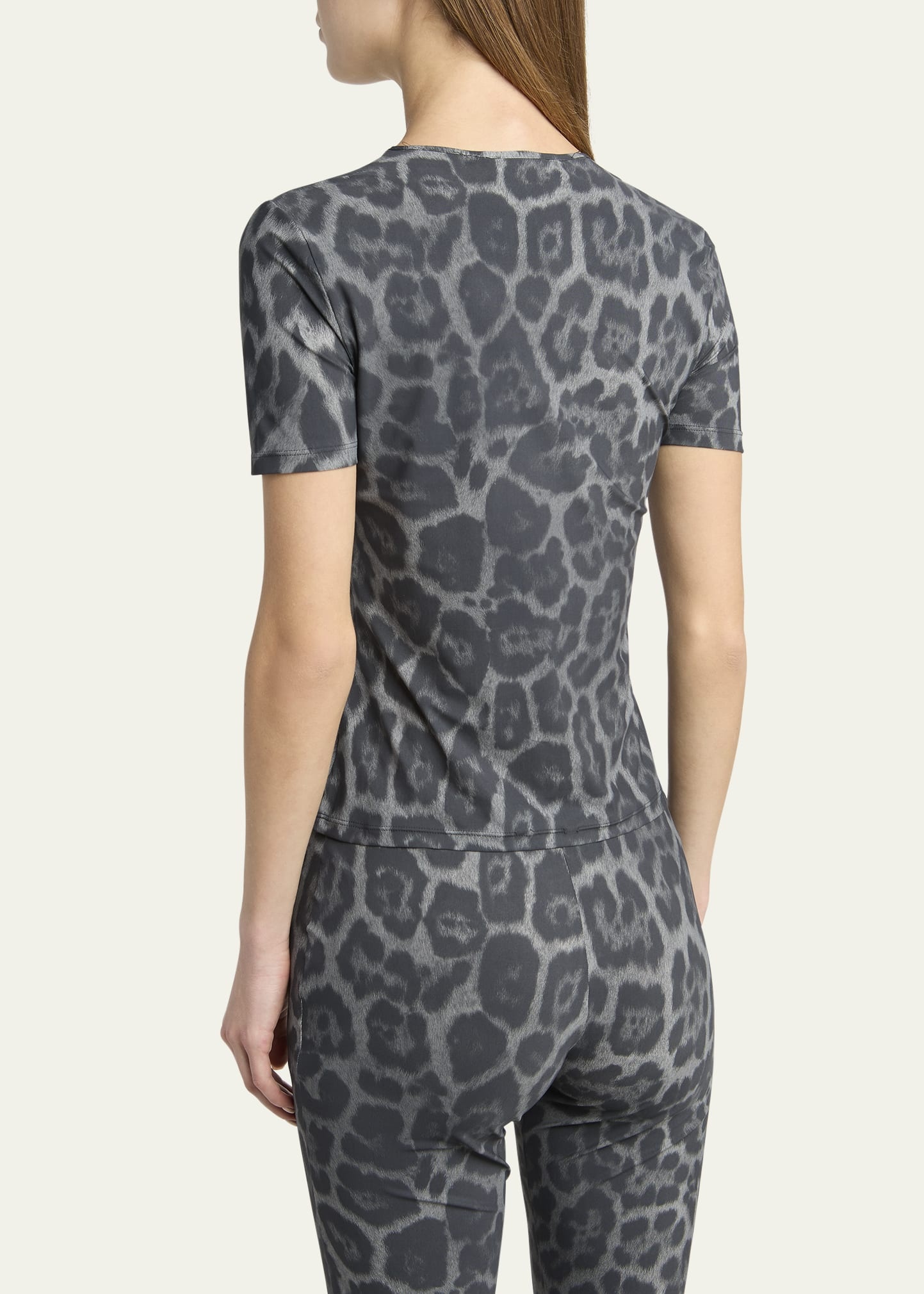 Leopard Print Short-Sleeve Top - 3