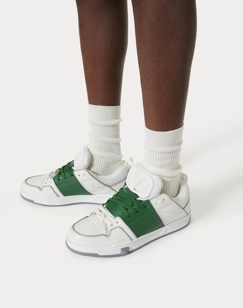 OPEN SKATE CALFSKIN AND FABRIC SNEAKER 6