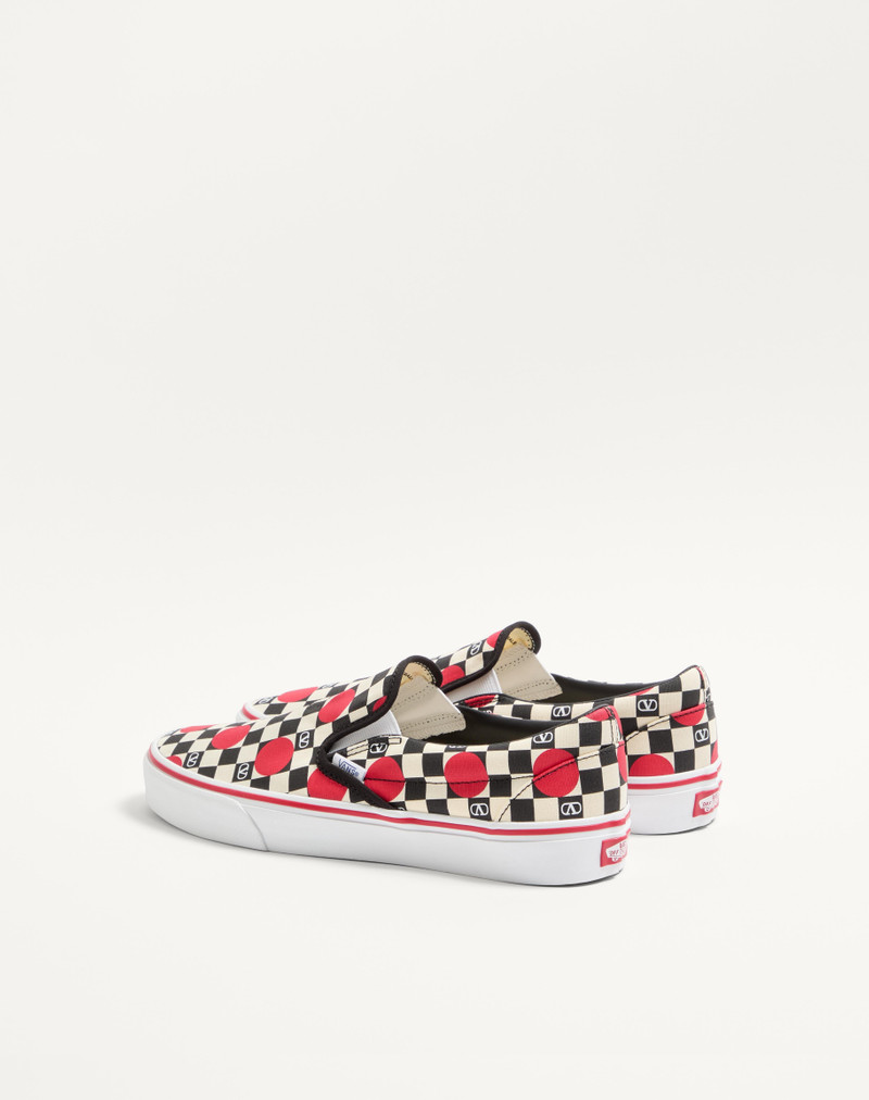 Valentino VALENTINO GARAVANI AND VANS SLIP-ON SNEAKER IN FABRIC WITH VLOGO CHECKERBOARD PRINT AND POLKA DOT DE outlook