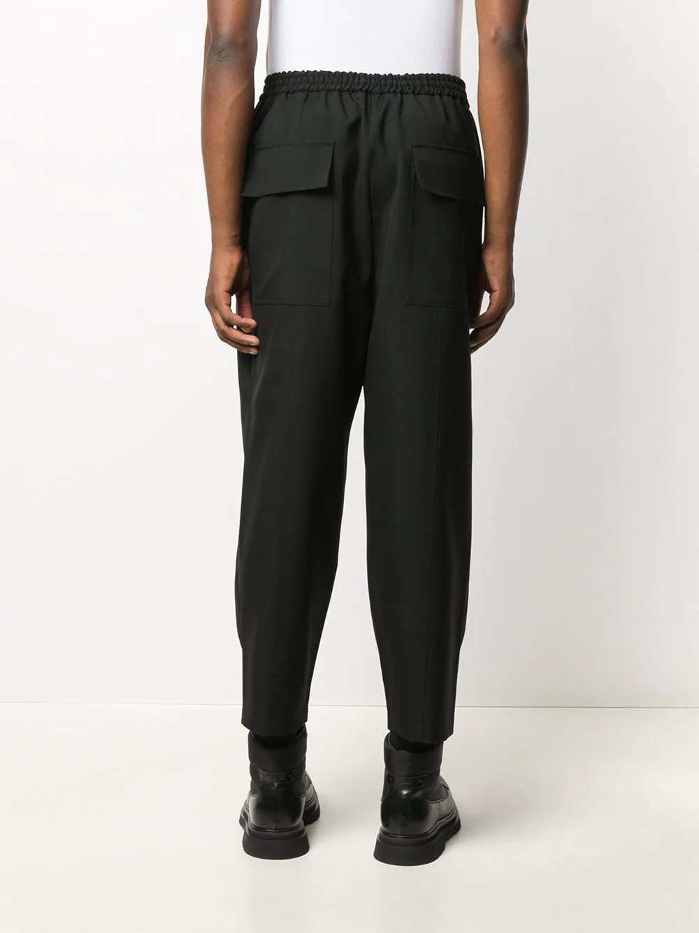 flat front drawstring trousers - 4