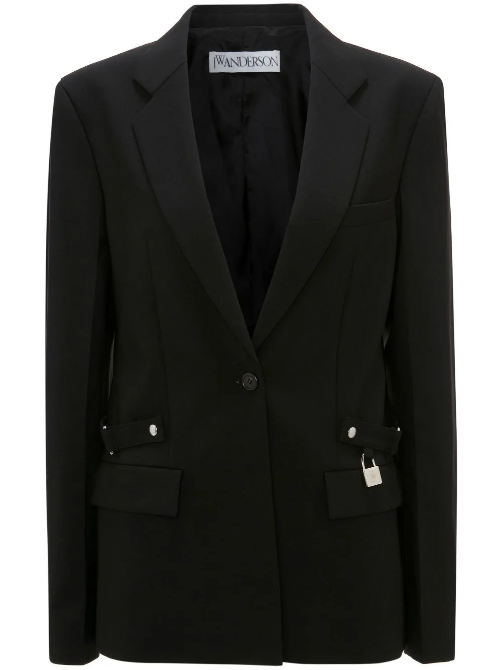 padlock-detail single-breasted blazer - 1