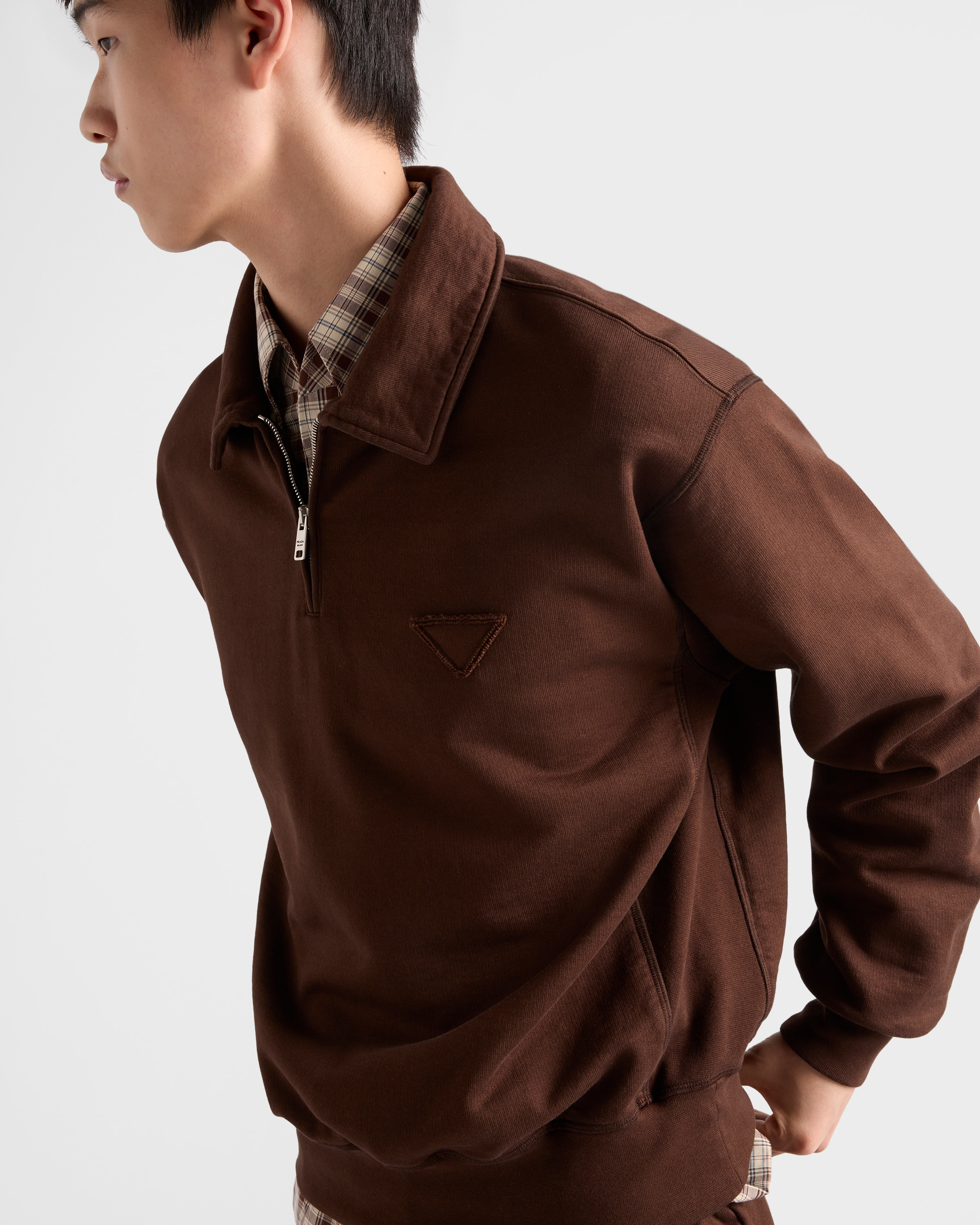Cotton fleece polo shirt - 4