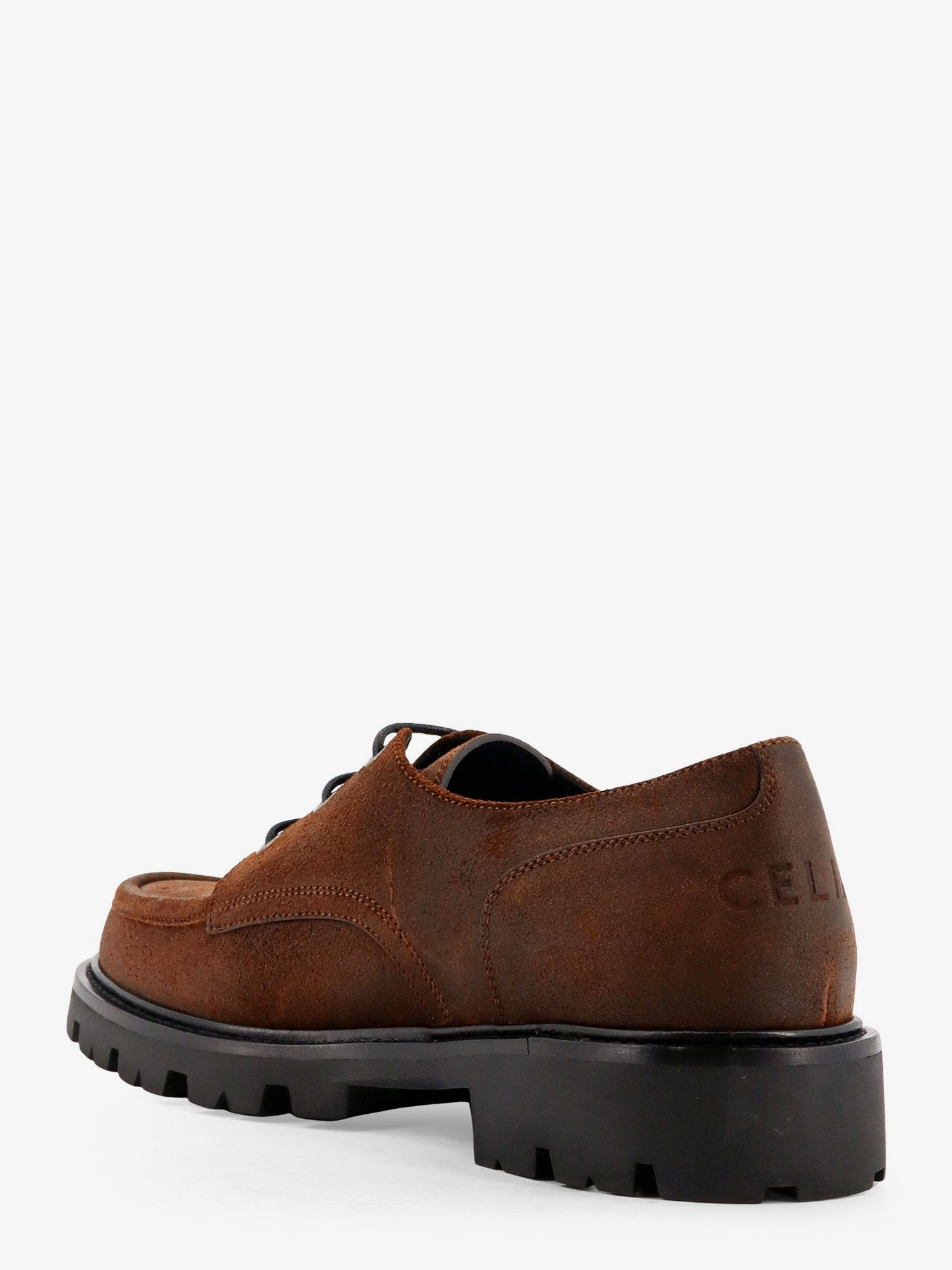 Celine Men Derby 35 Waxed Suede Lace Up Shoe - 3