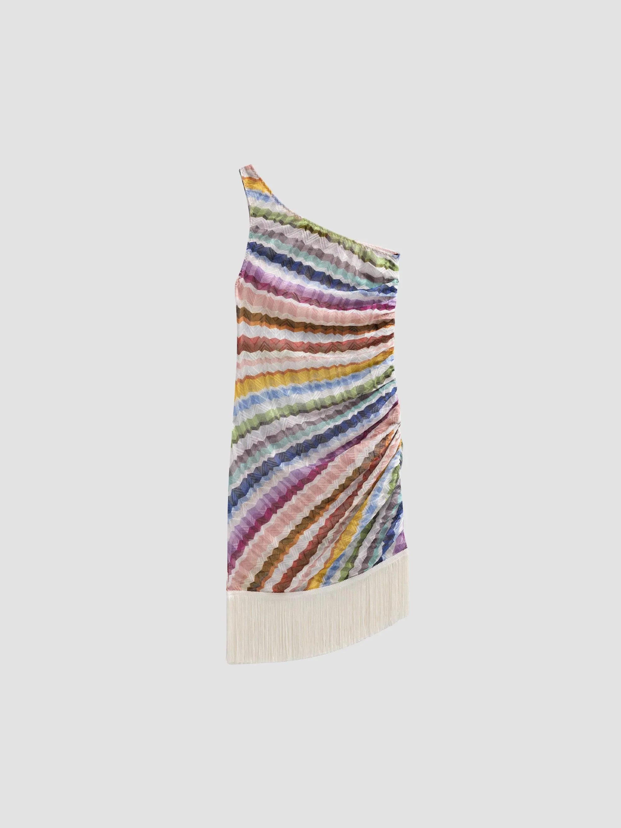 Women's Tie-Dye Stripe One-Shoulder Mini Dress - Multicolor - 1