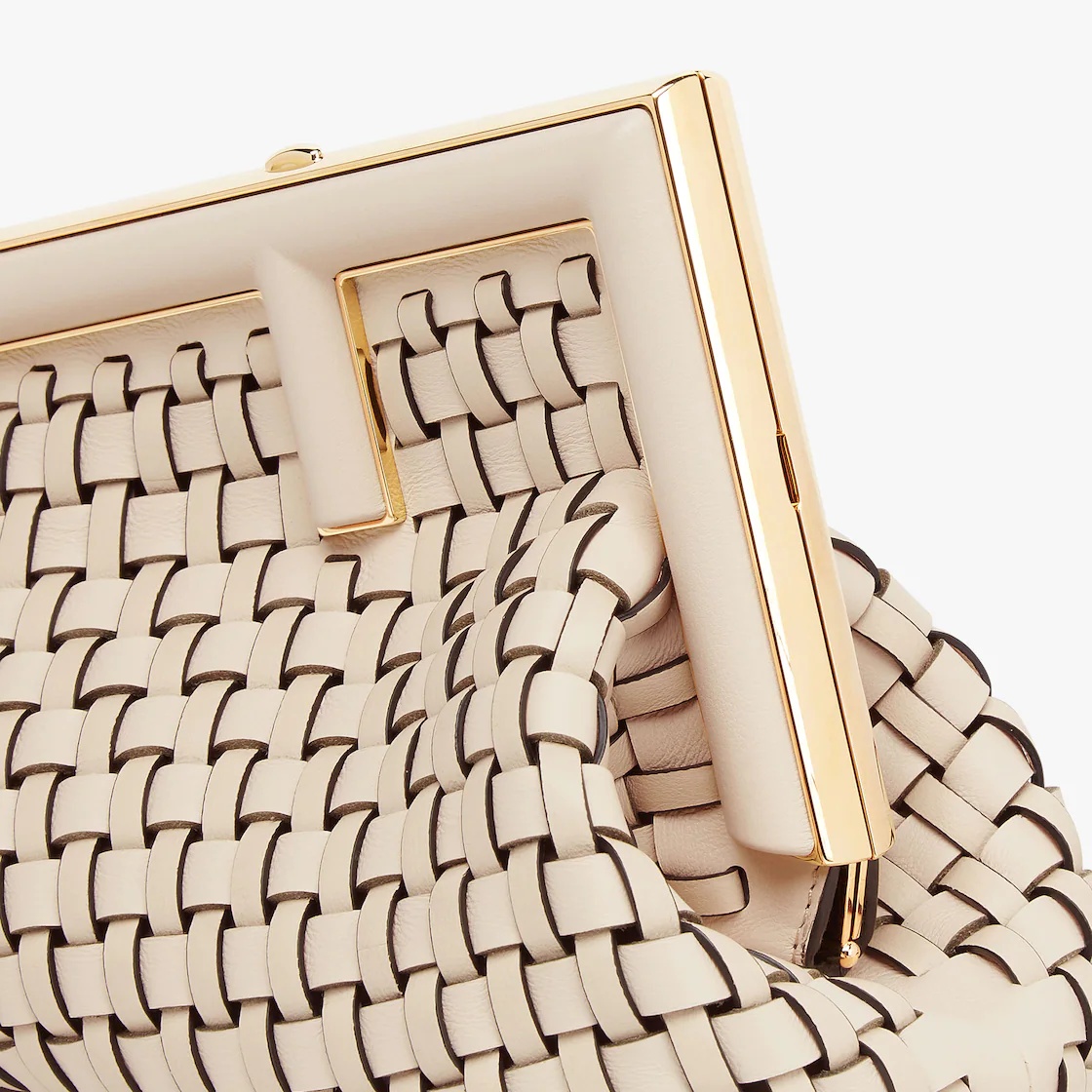 Beige braided leather bag - 5