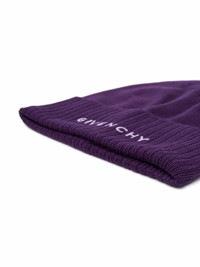 Givenchy embroidered-logo wool beanie outlook