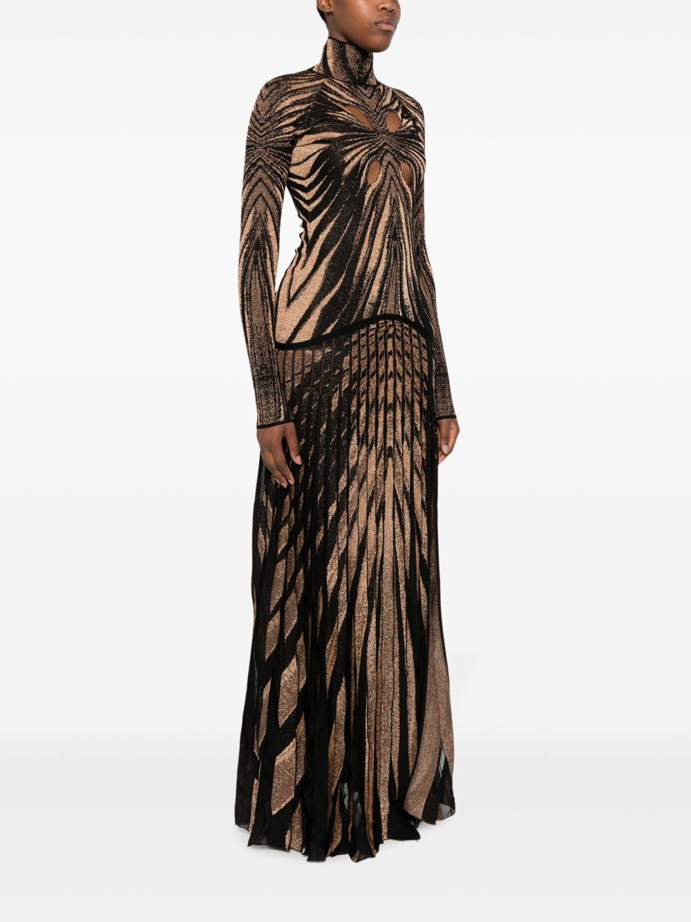 cut-out detail long dress - 3