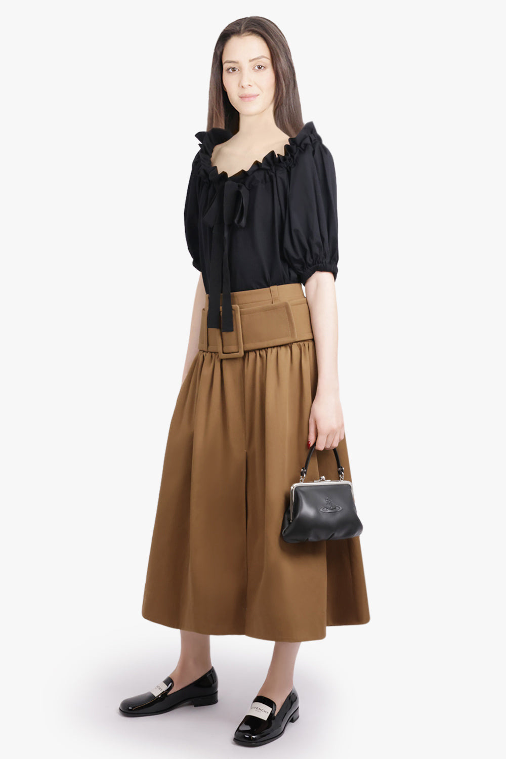 ICONIC S/S TIE NECK BLOUSE | BLACK - 2