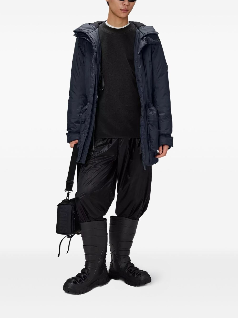 hooded drawstring parka - 5