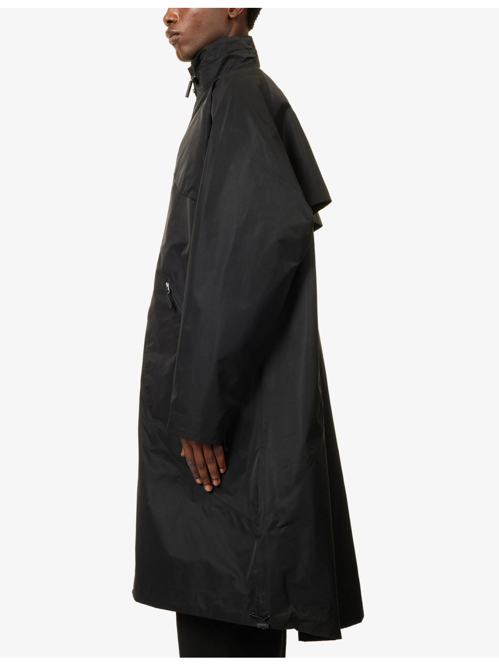 Mock-Neck Woven Rain Coat - 6