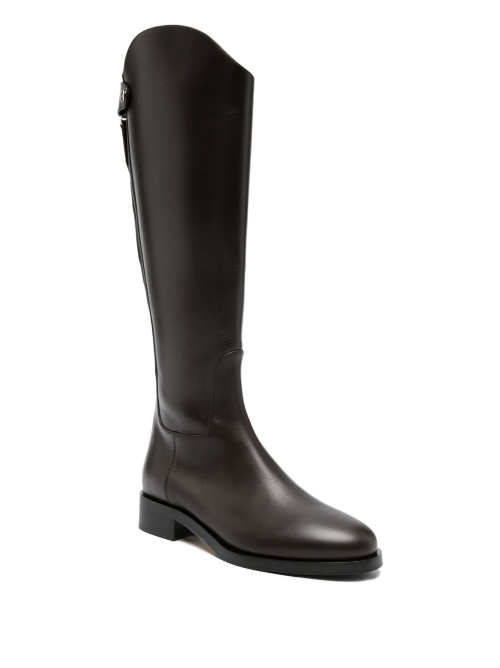 zip-fastening leather knee-high boots - 2