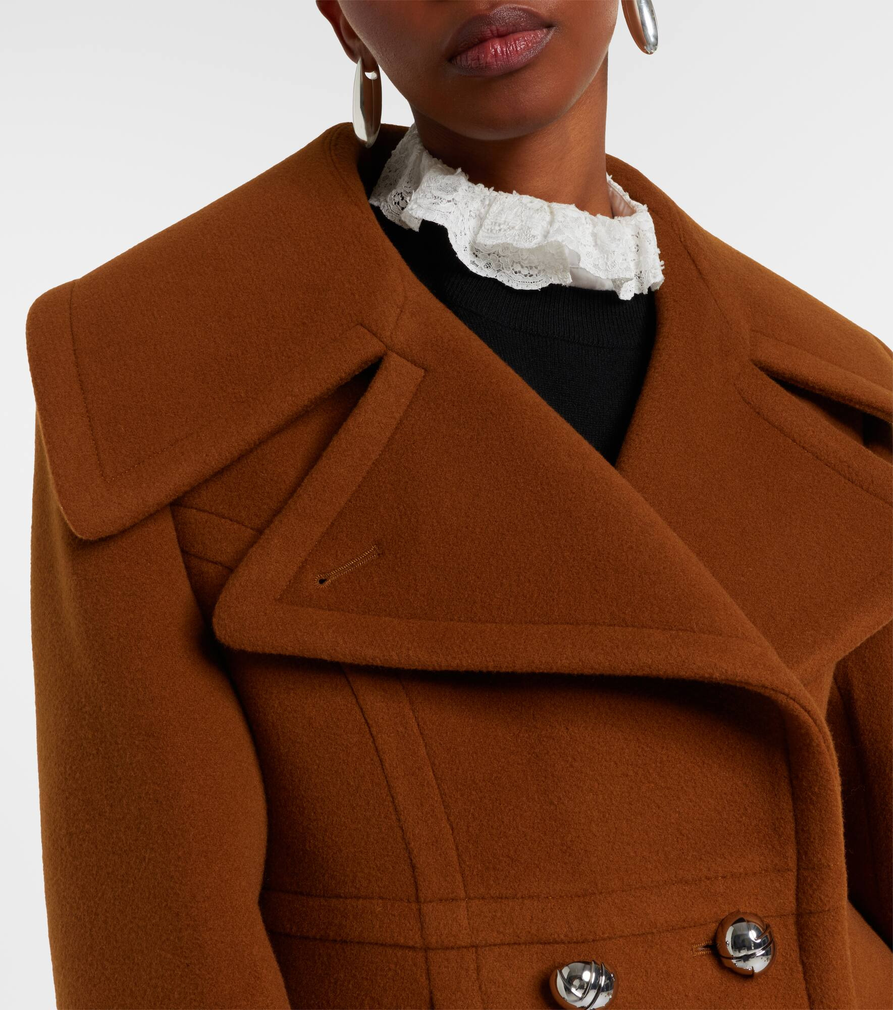 Cropped wool-blend jacket - 4