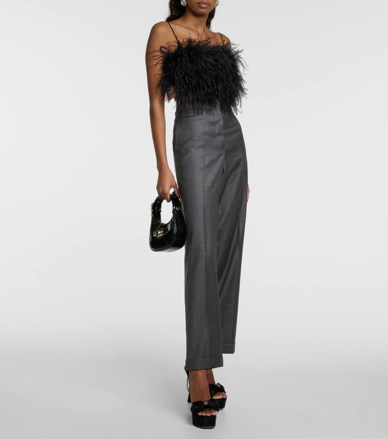 Miu Miu Low-rise wool straight pants outlook