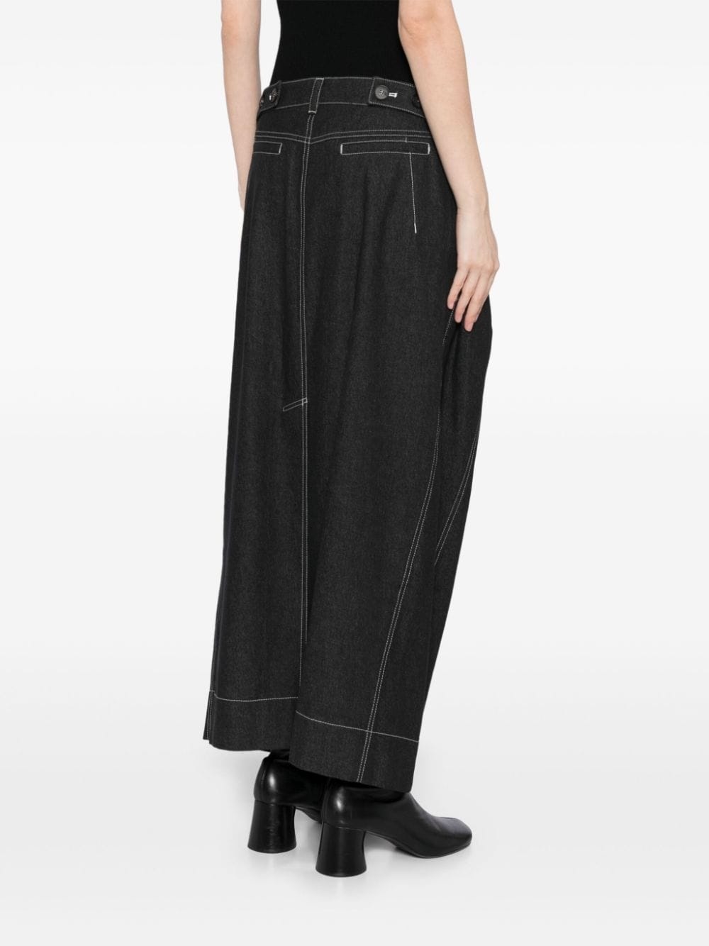 double waist maxi denim skirt - 4