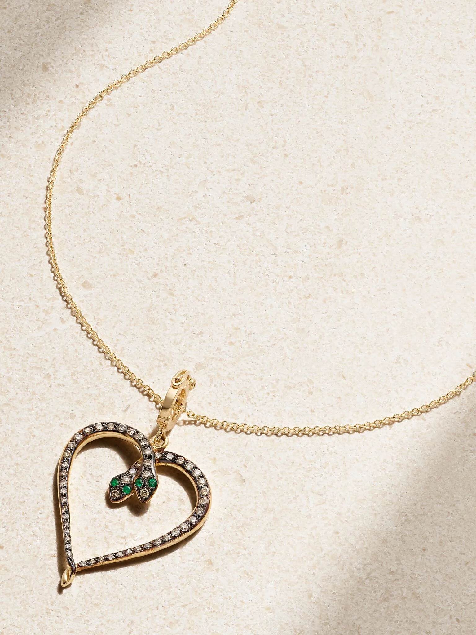 Miracle Love 18-karat gold, diamond and emerald necklace Gold - 1