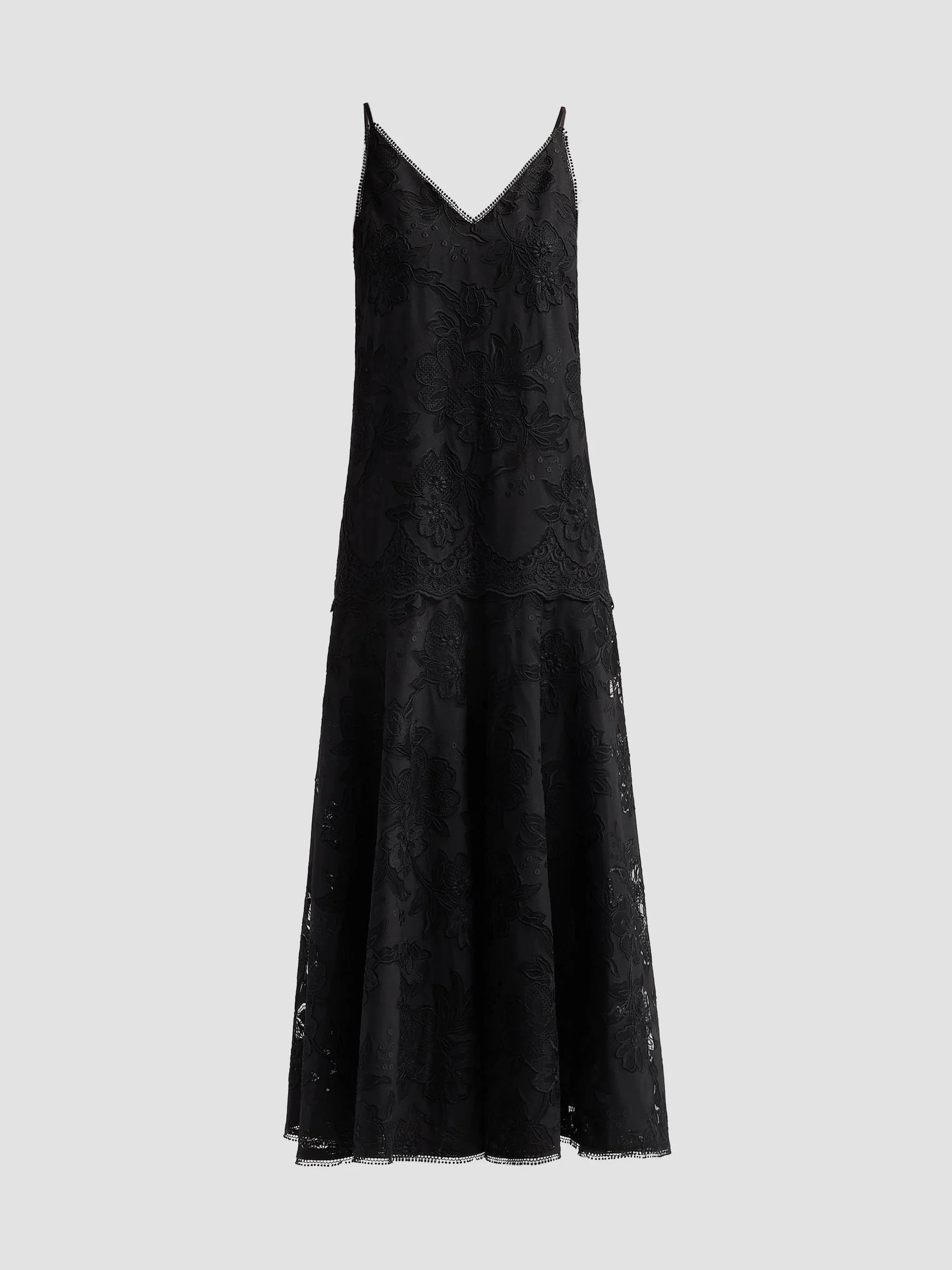 Women's Robbie 3D Floral Lace Maxi Dress - Black - 1