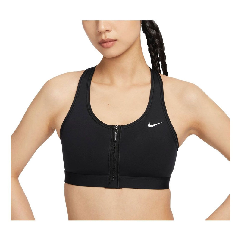 (WMNS) Nike Swoosh Front Zip Medium-Support Padded Sports Bra Asia Sizing 'Black' FN2732-010 - 1