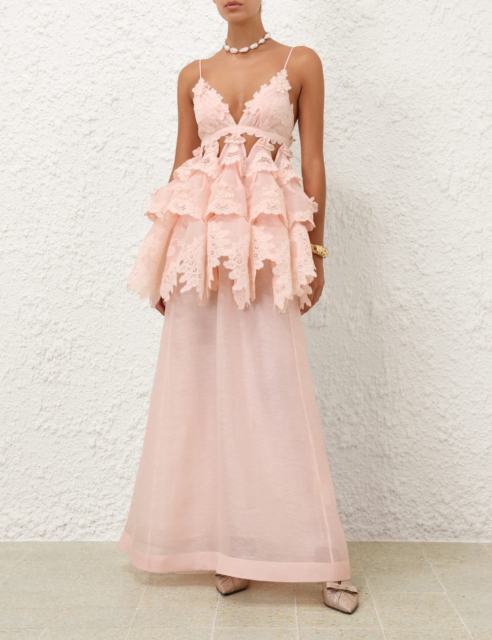 CRUSH TIERED LACE MAXI DRESS - 2
