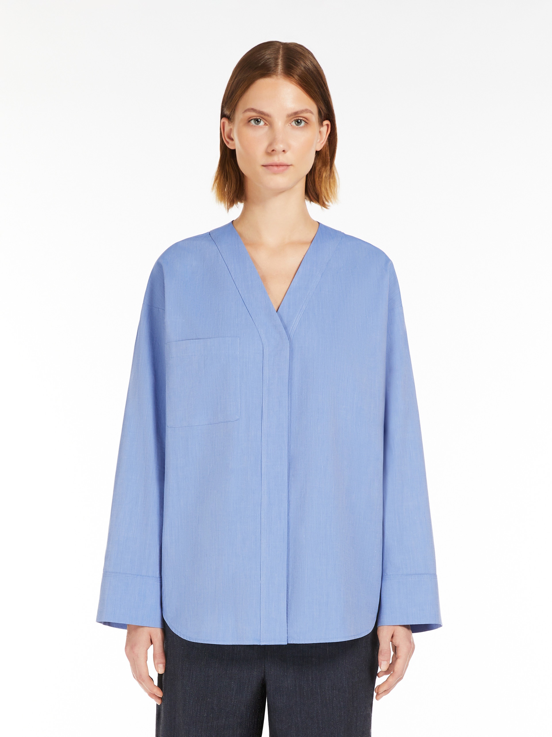 YOLE Cotton canvas V-neck shirt - 3