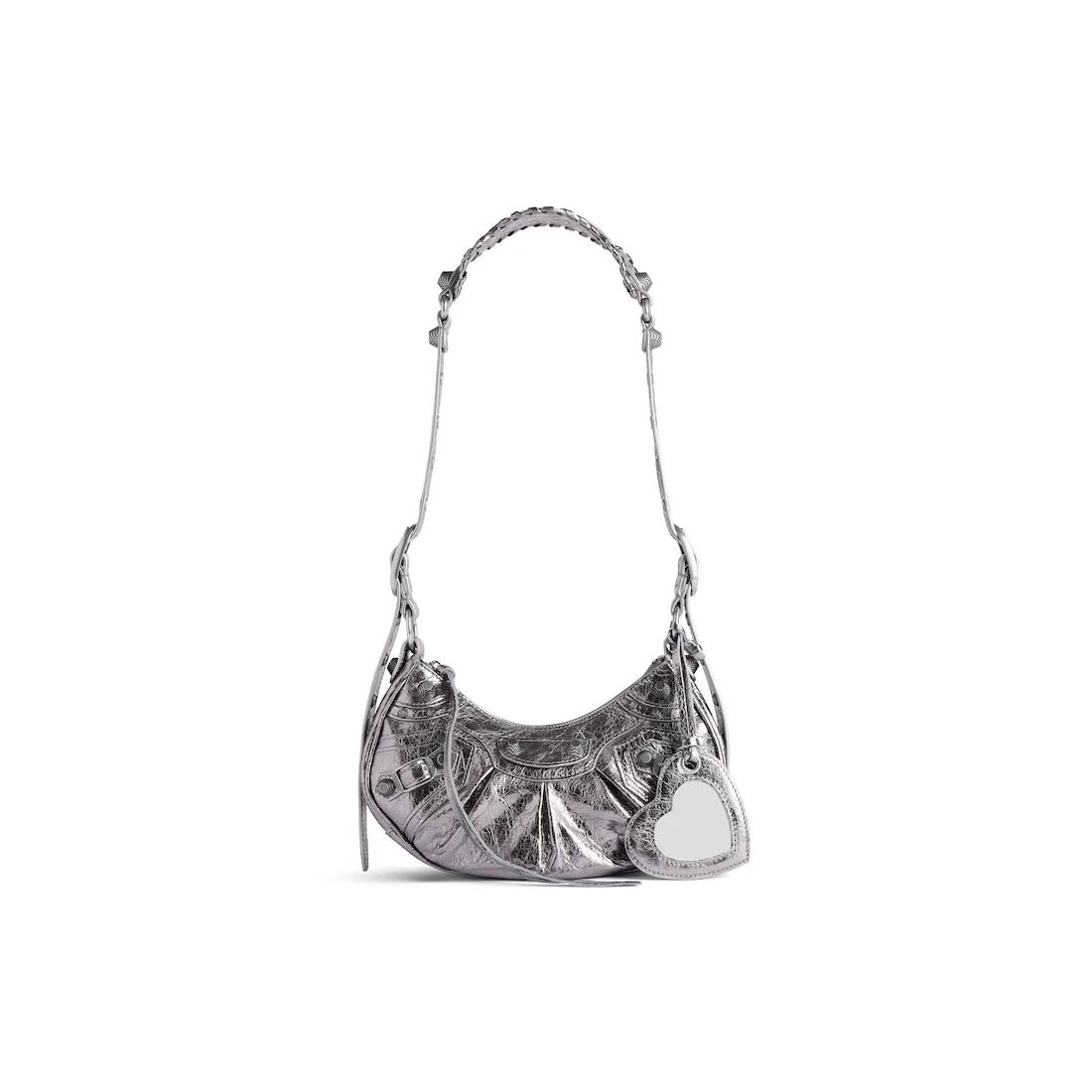 Women's Le Cagole Xs Shoulder Bag Metallized in Silver - 1