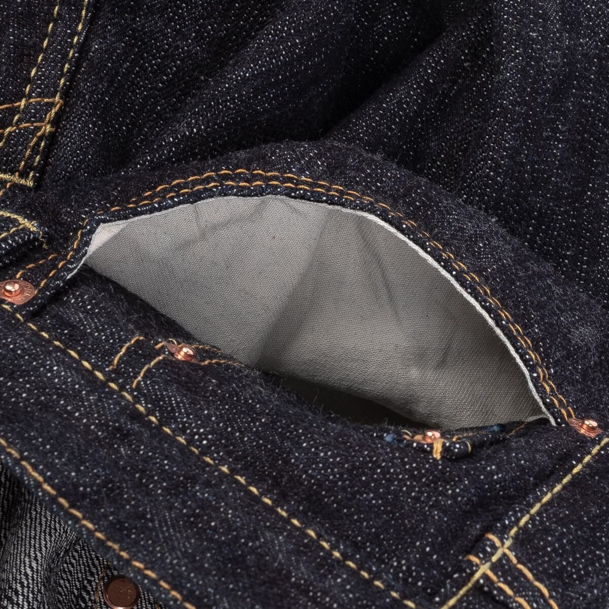 IH-634S-SLB 16oz Slubby Selvedge Denim Straight Cut Jeans - Indigo - 14