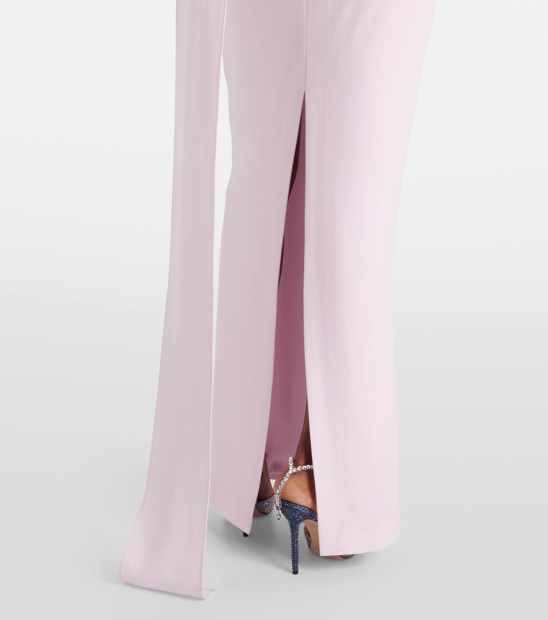 Scarf-detail asymmetric cady gown - 5