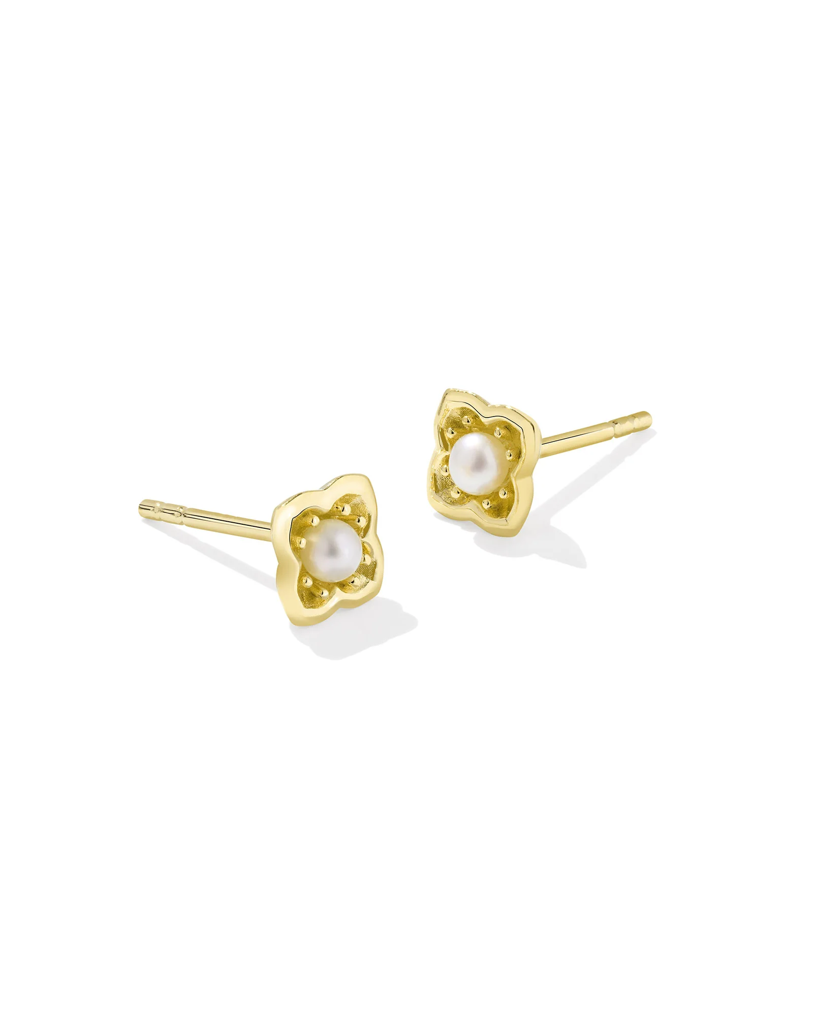 Dira 18k Gold Vermeil Pearl Stud Earrings - 1