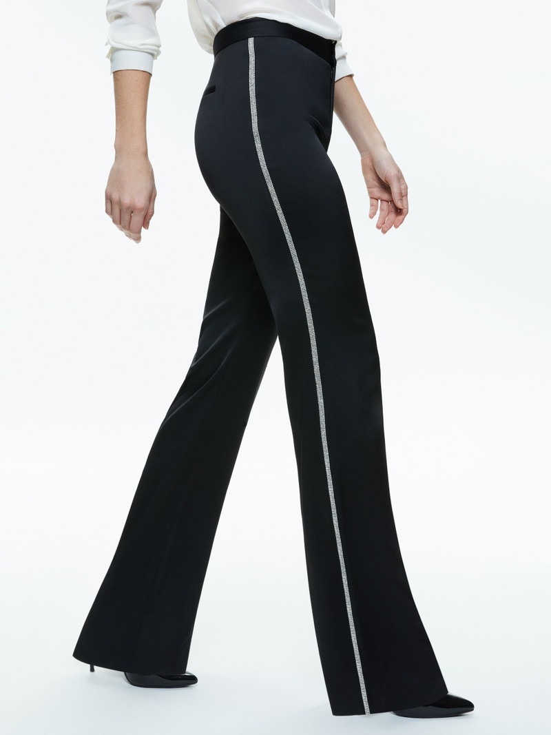 Alice + Olivia LIVI EMBELLISHED SIDE STRIPE PANT outlook