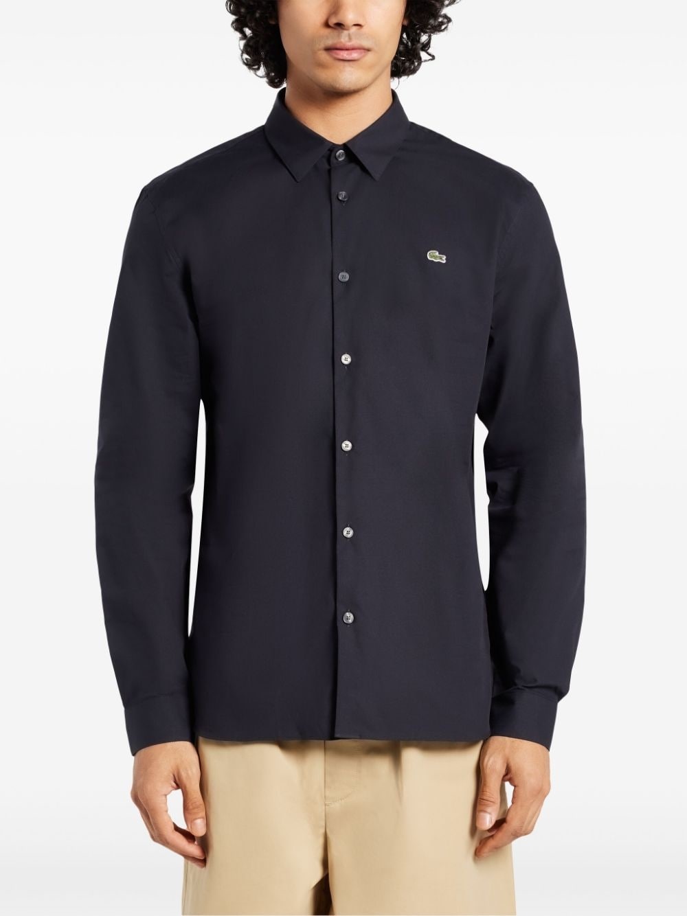 logo-appliquÃ© cotton shirt - 3