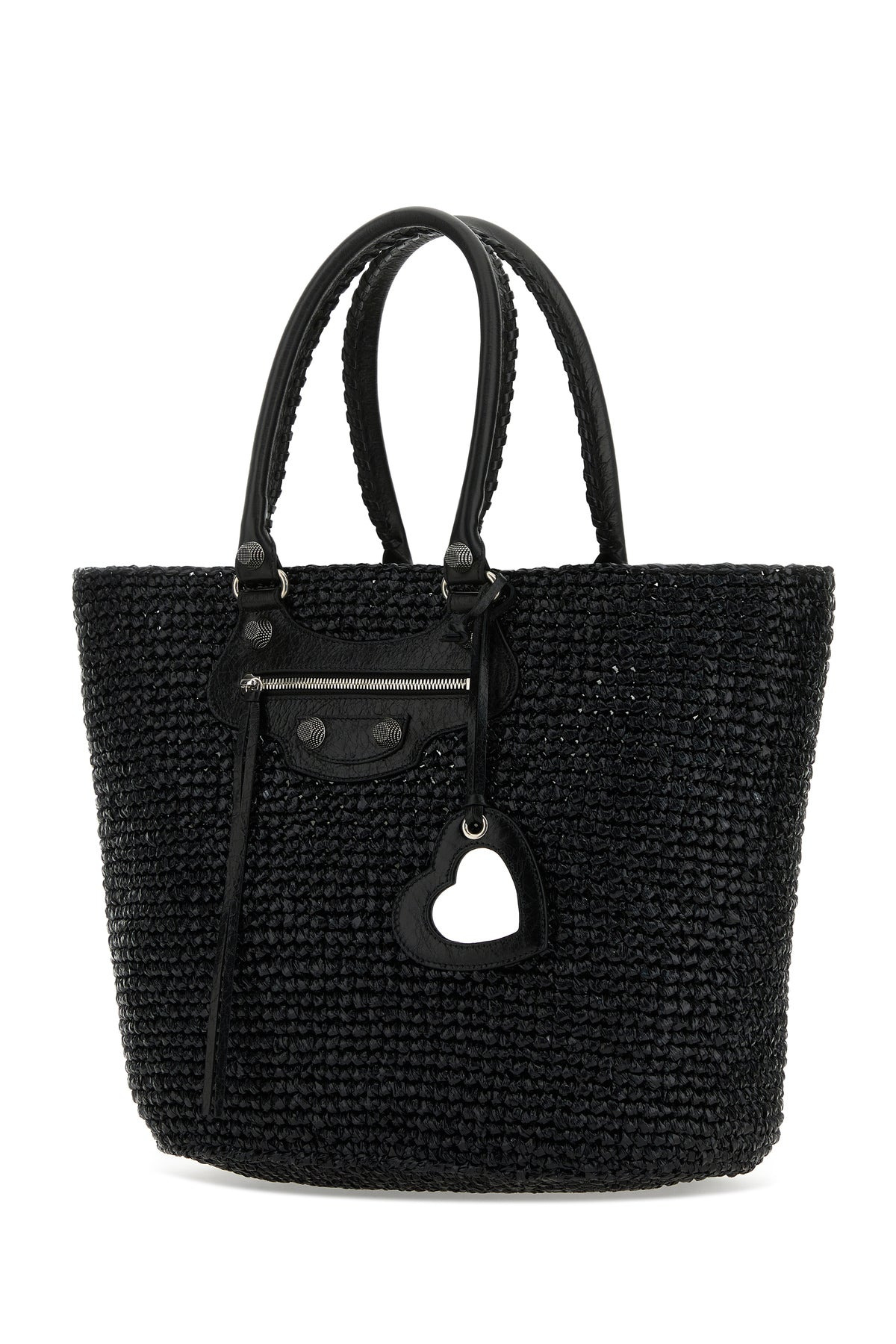 Black raffia large Le Cagole Panier shopping bag - 2