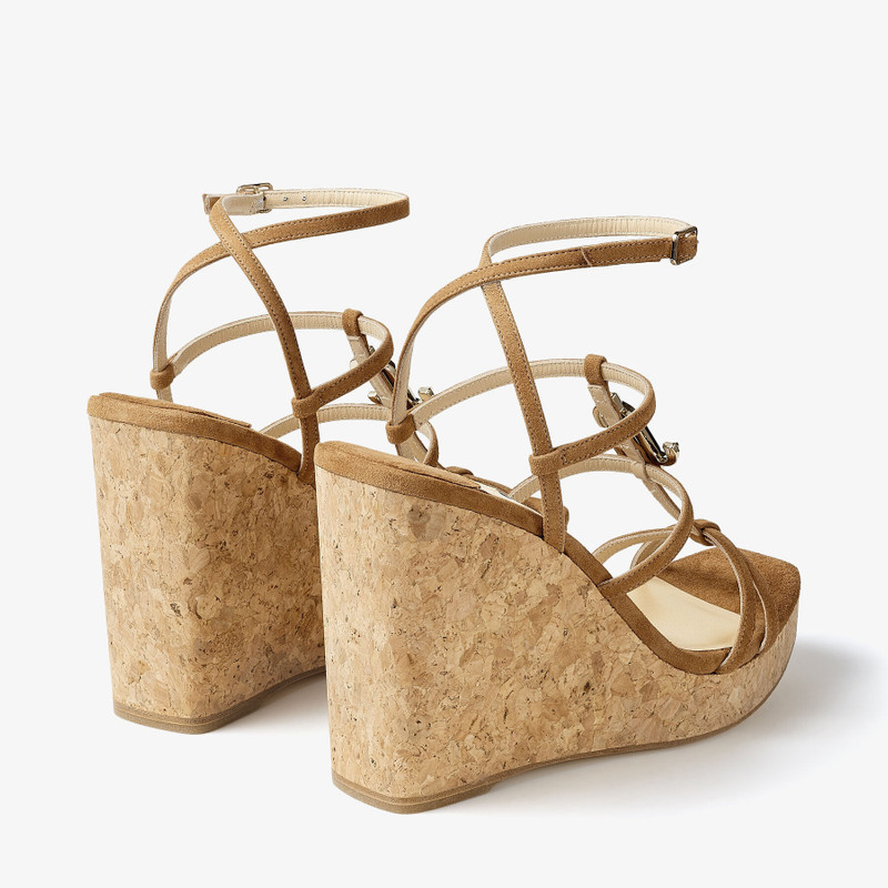 JC Wedge 110 Cuoio Suede Wedges with JC Emblem 5