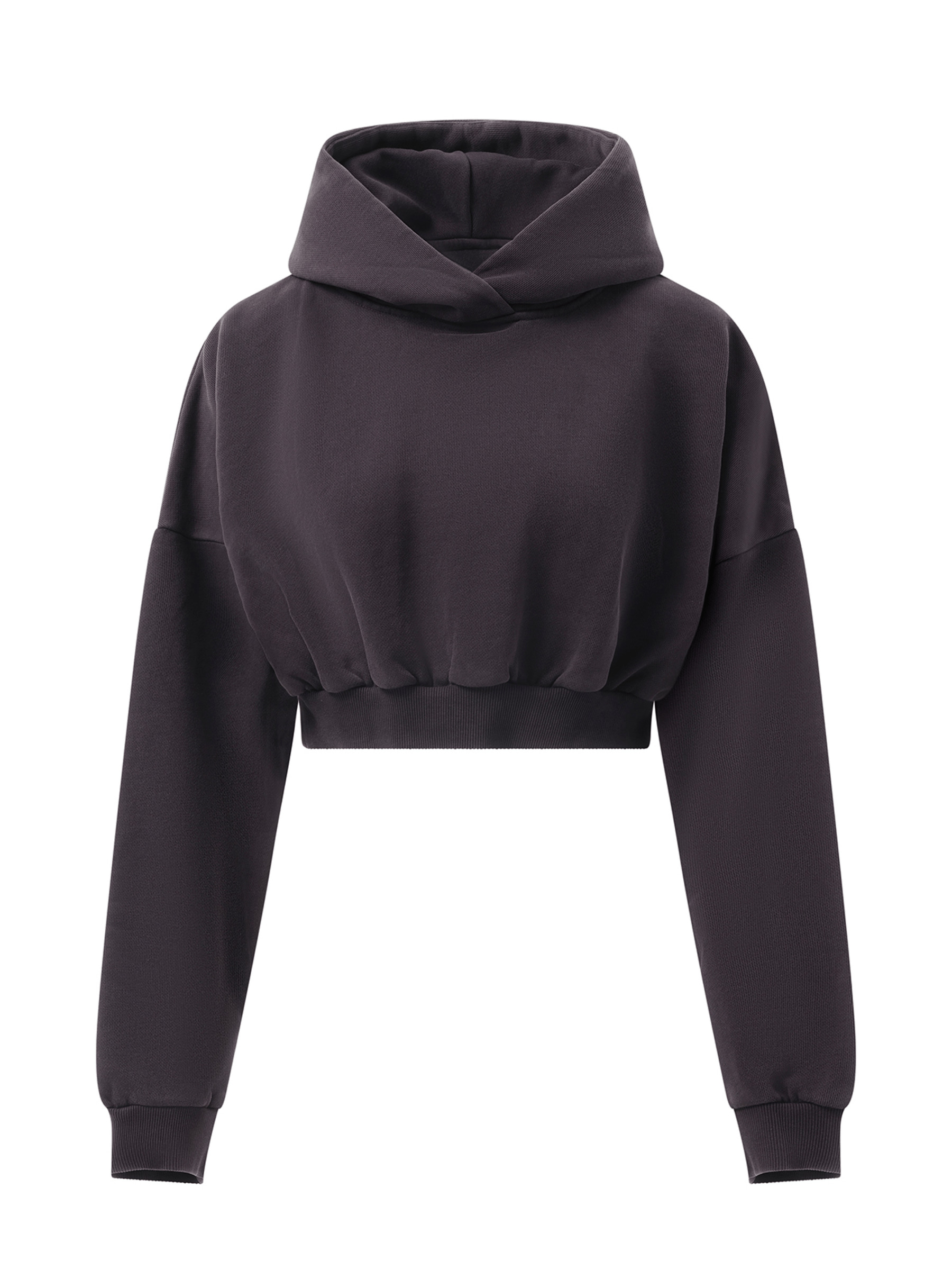 Cropped Heavy Hood in Ink - 2
