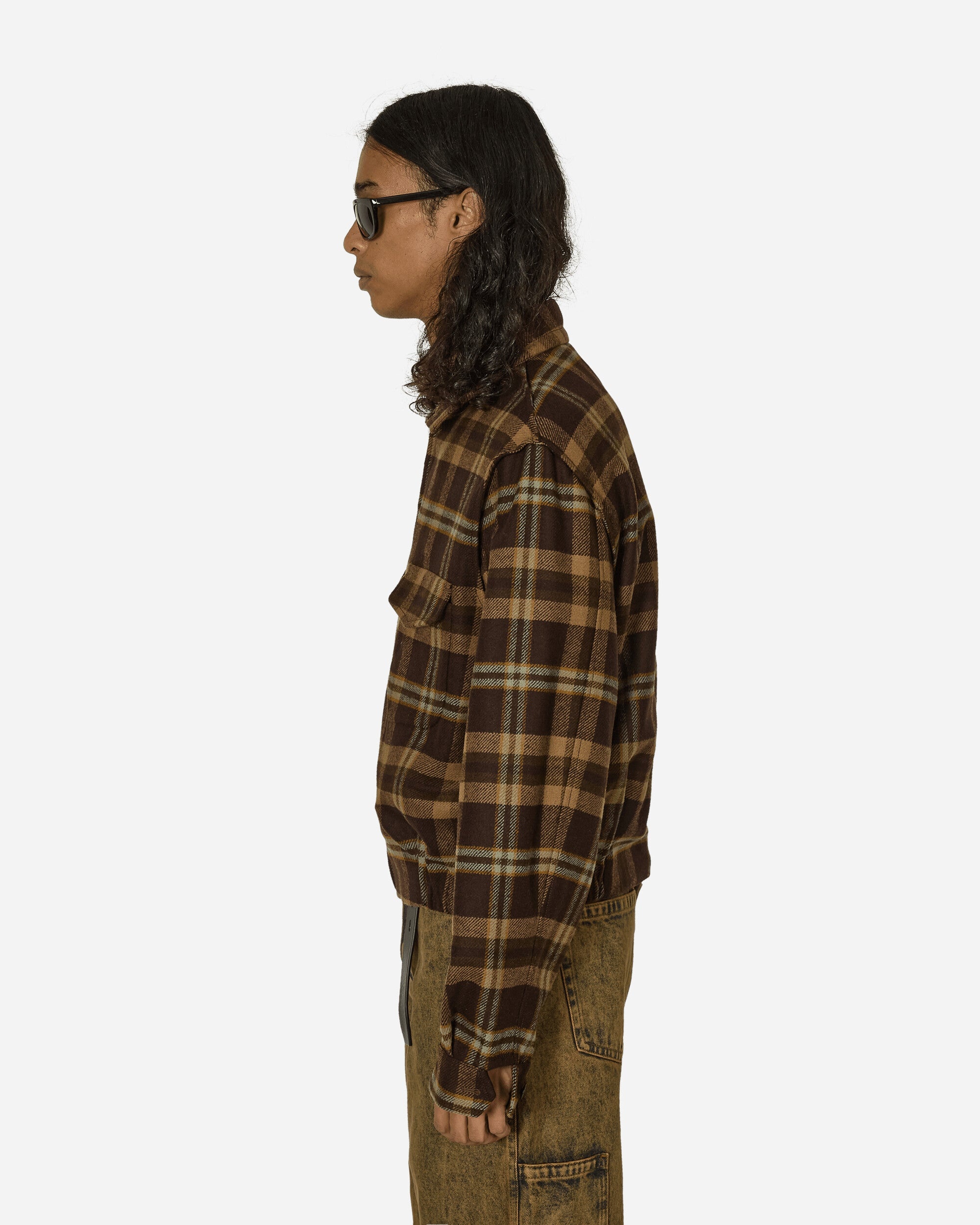 Tartan Simmo Vintage Zip-Up Jacket Brown - 2