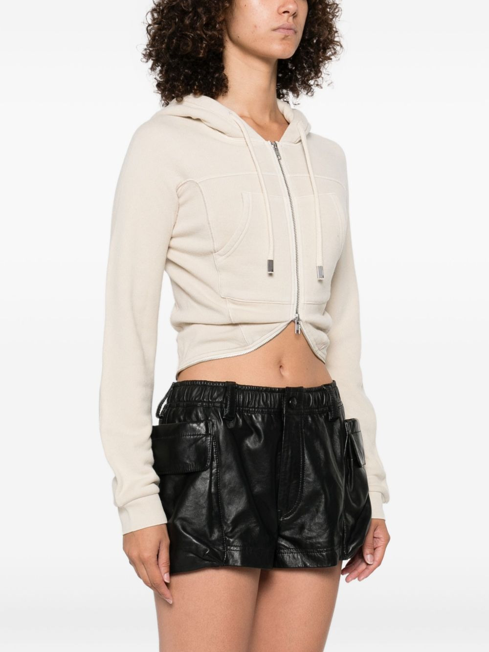 cropped zip-up hoodie - 3