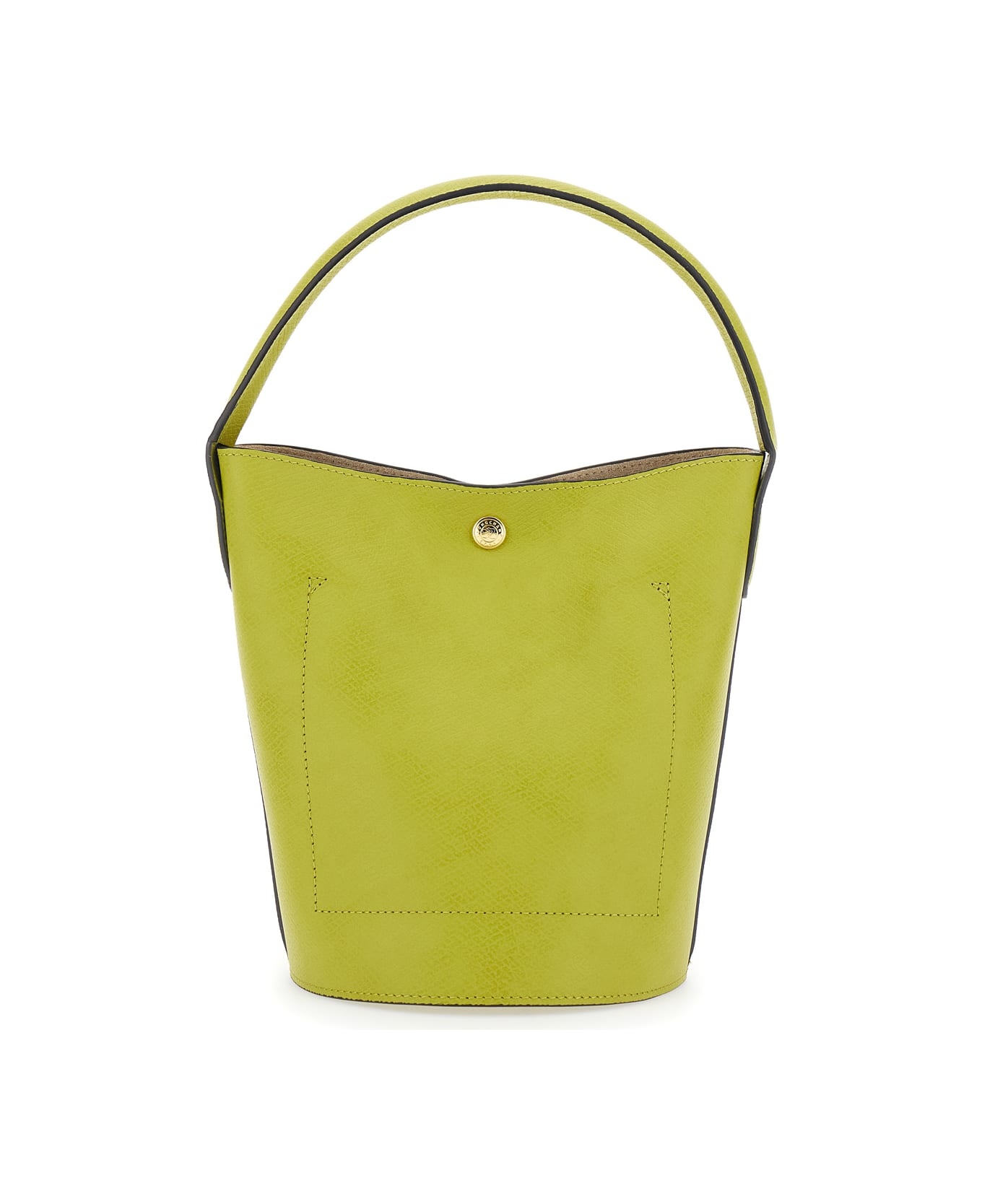 'epure' Yellow Bucket Bag With Logo Plaque On The Front And Snap Closure In Leather Woman - 2