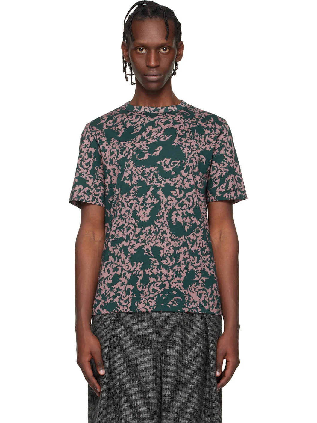 Green & Pink Floral T-shirt - 1