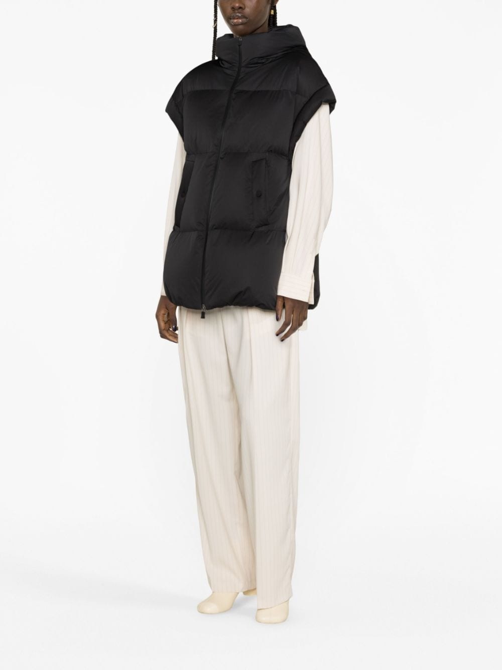 stand-up collar padded-design gilet - 5