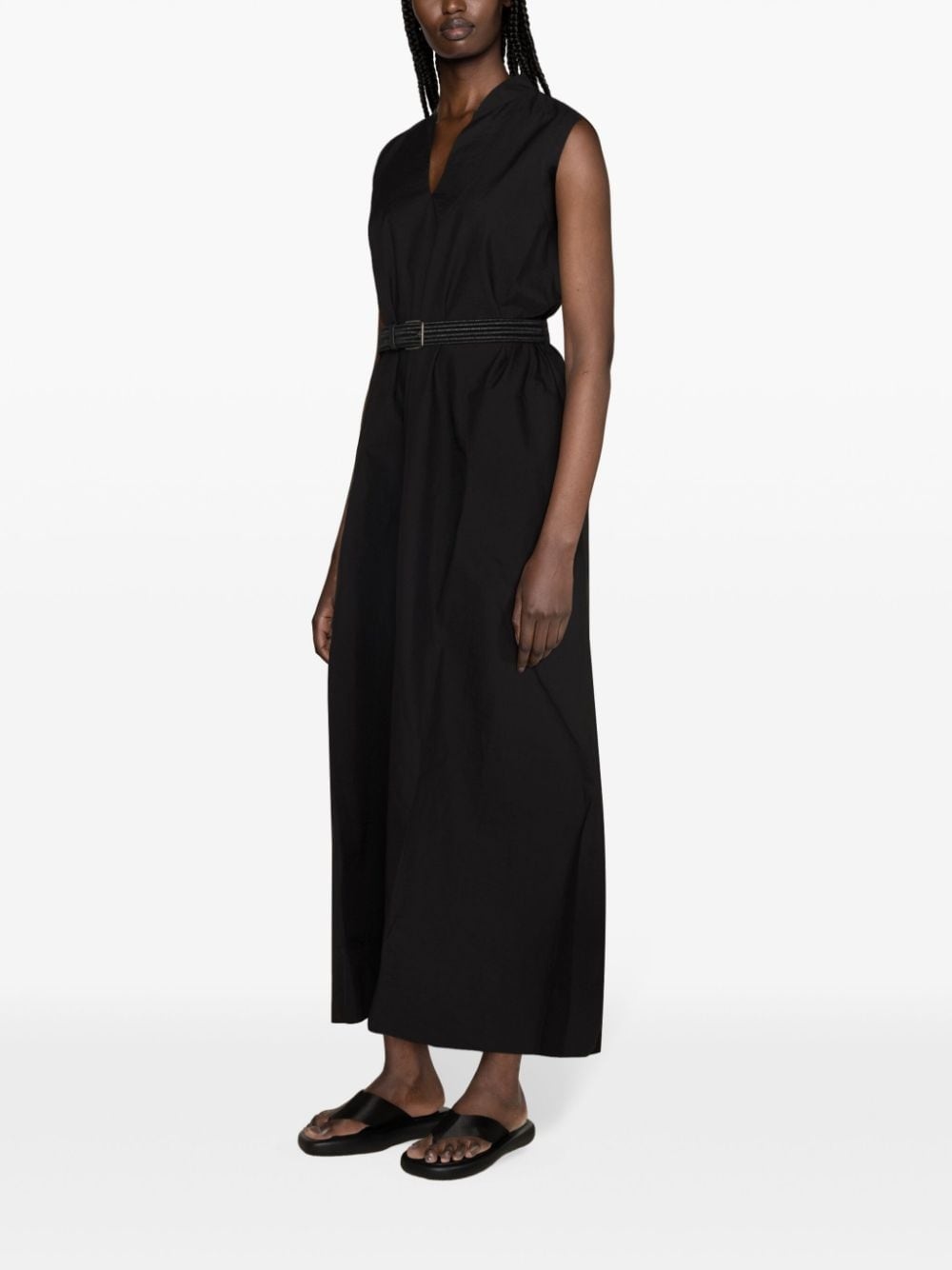 belted crinkled maxi dress - 3