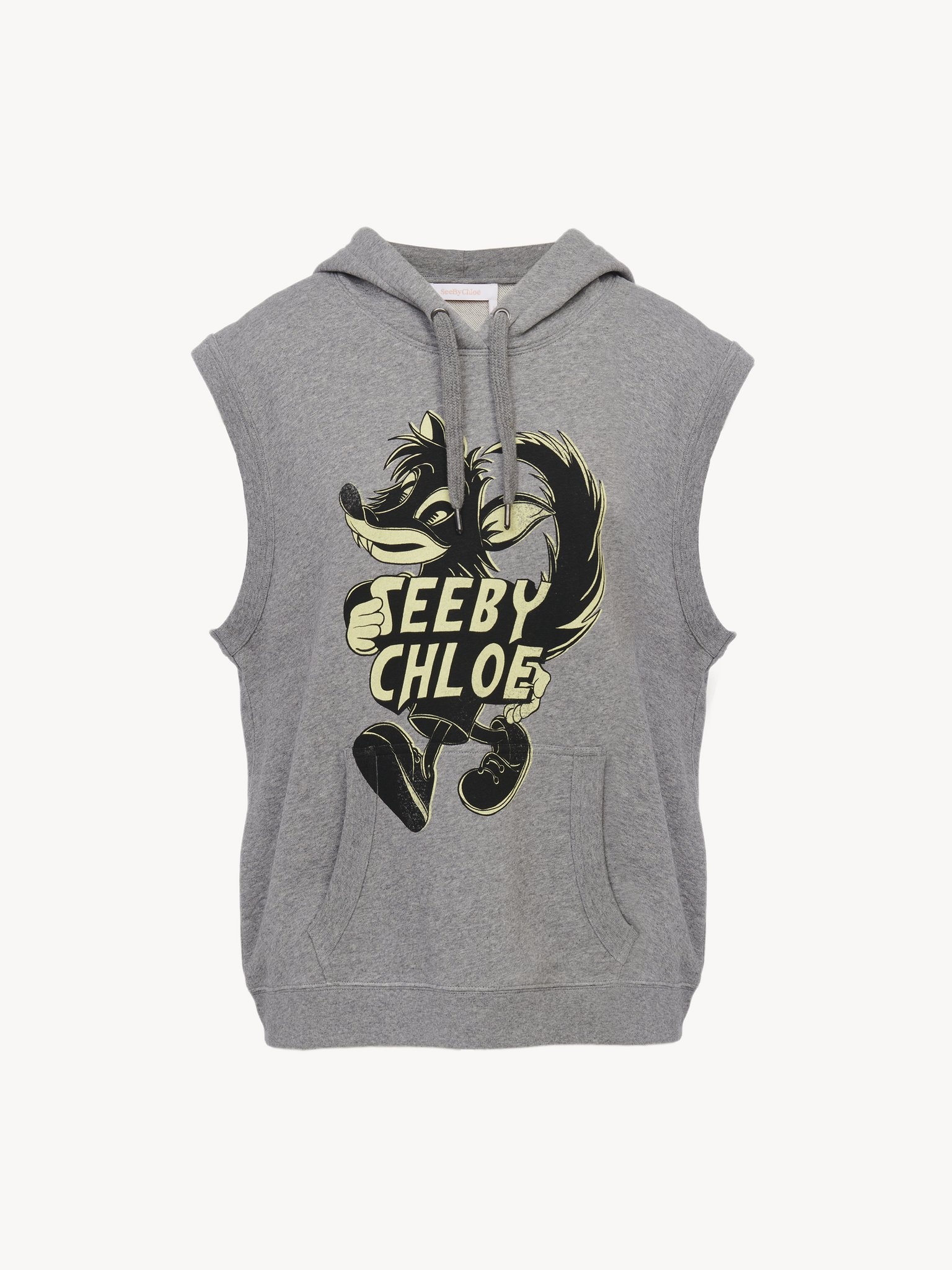 SLEEVELESS HOODED SWEATER - 4
