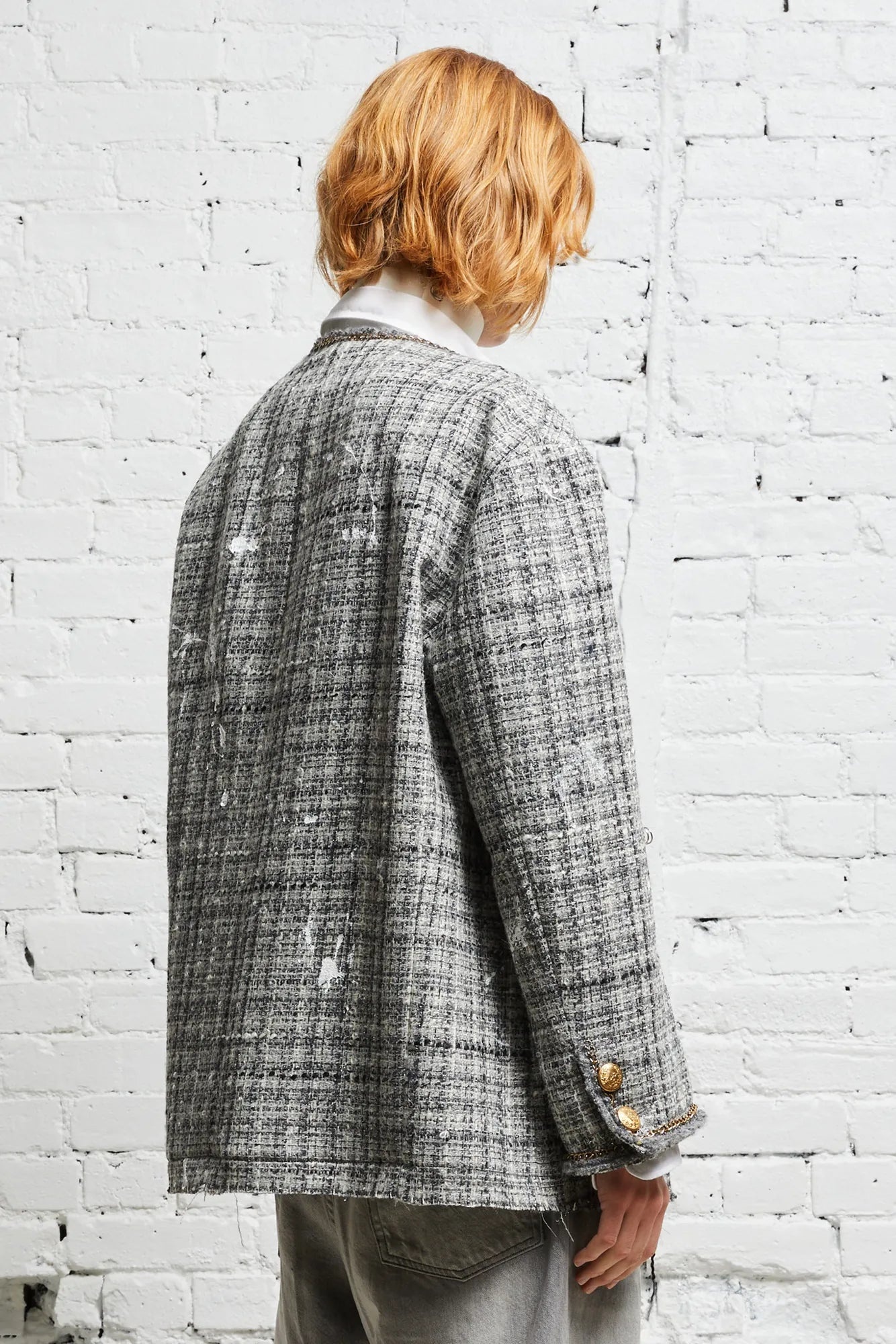 SLOUCH JACKET - GREY TWEED - 5