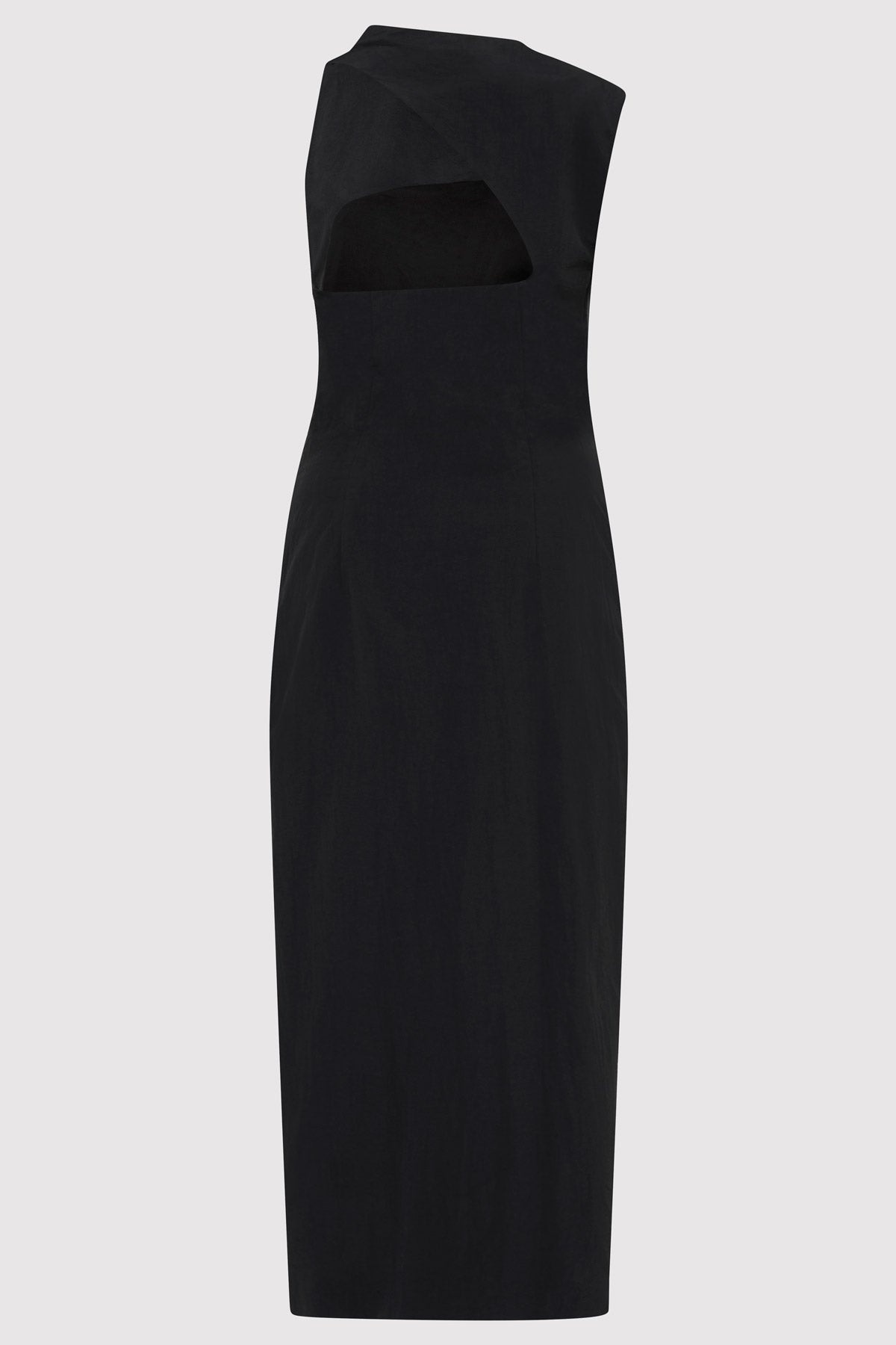 Asymm Tuck Dress - Black - 8