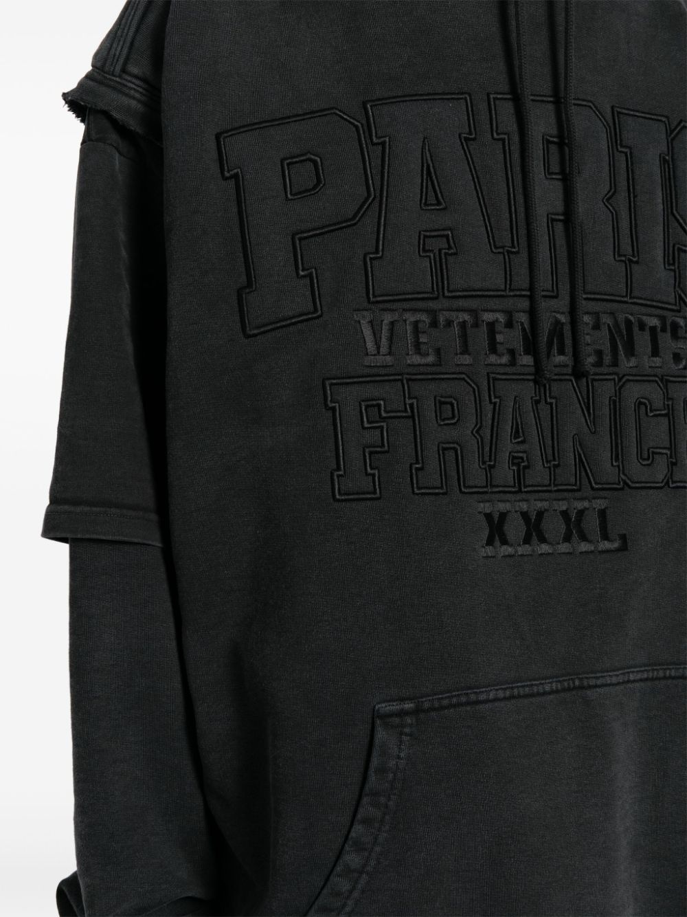 Paris logo-embroidered hoodie - 5
