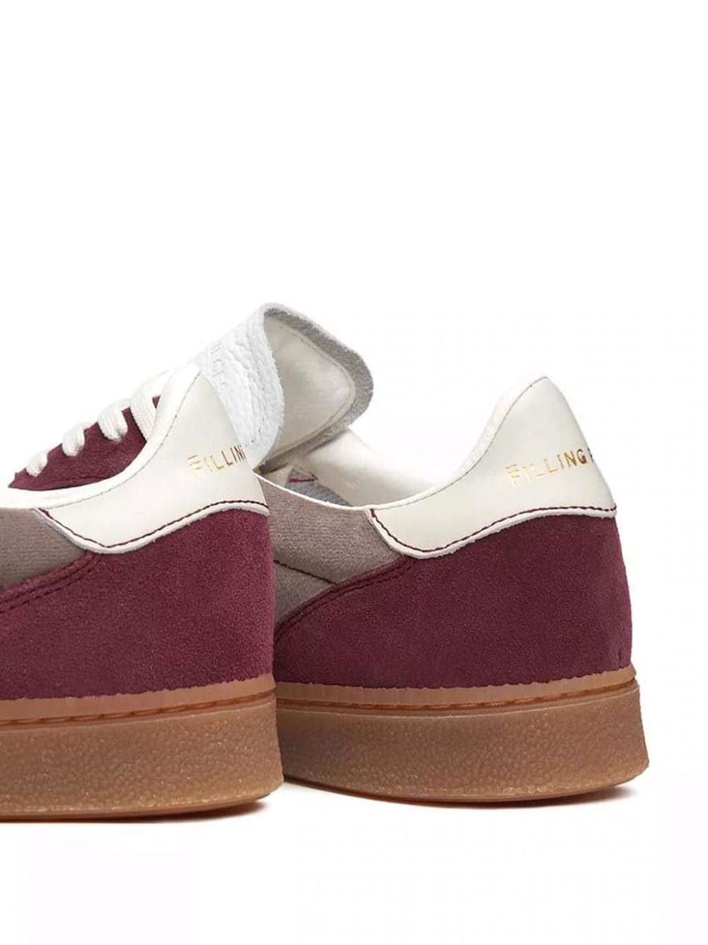 panelled leather sneakers - 3