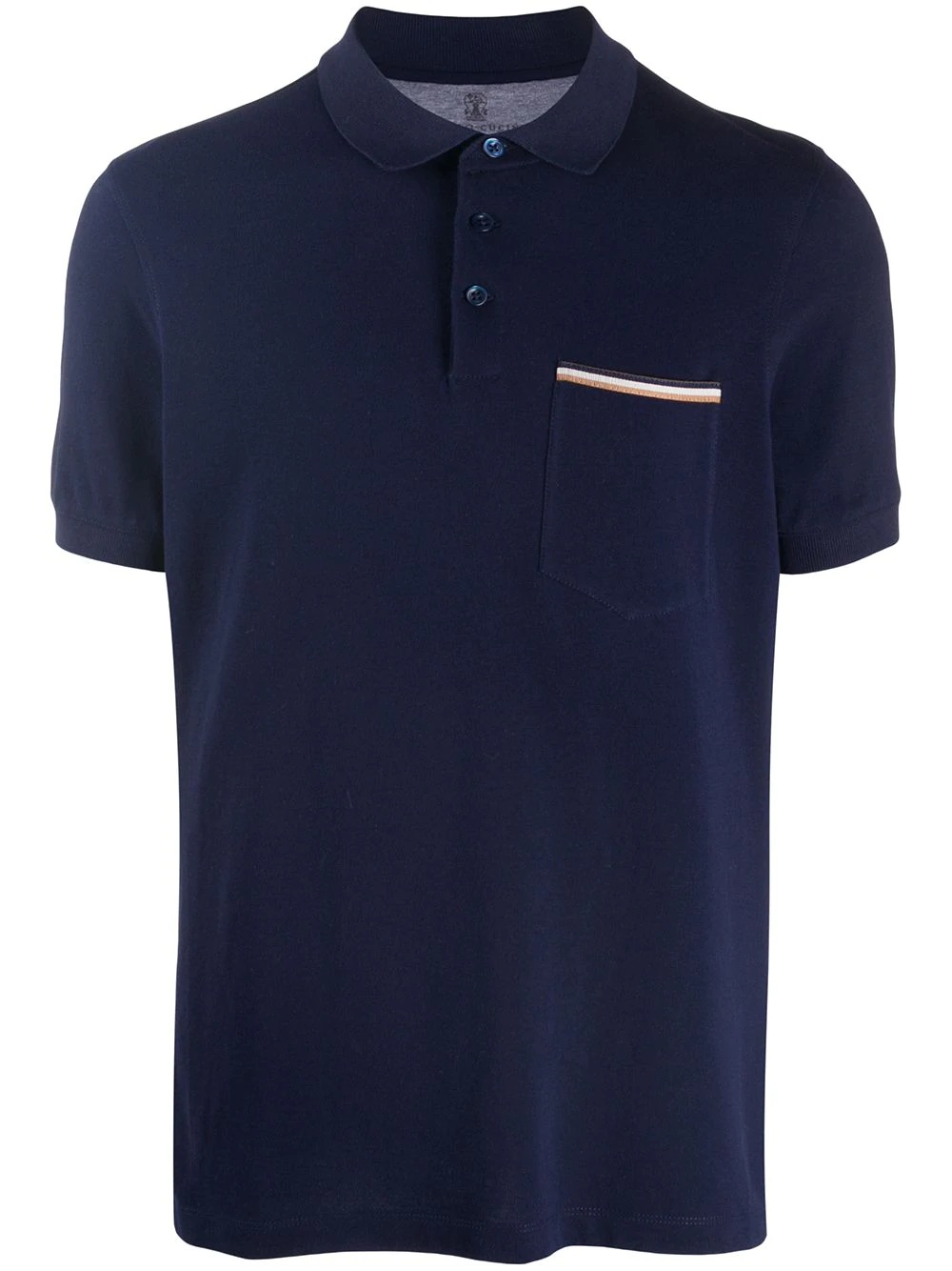 short-sleeved cotton polo shirt - 1