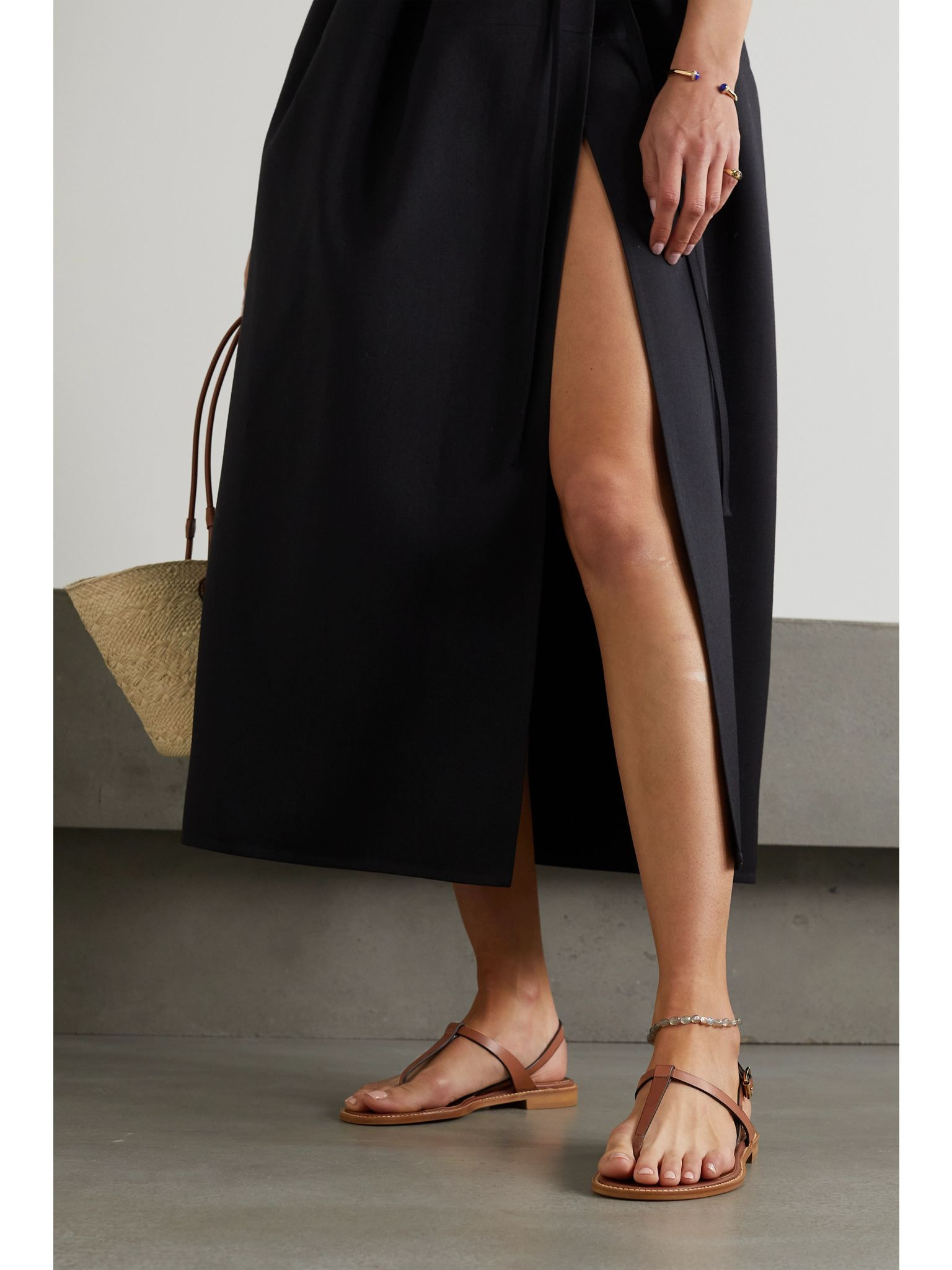 Hata leather slingback sandals Tan - 2