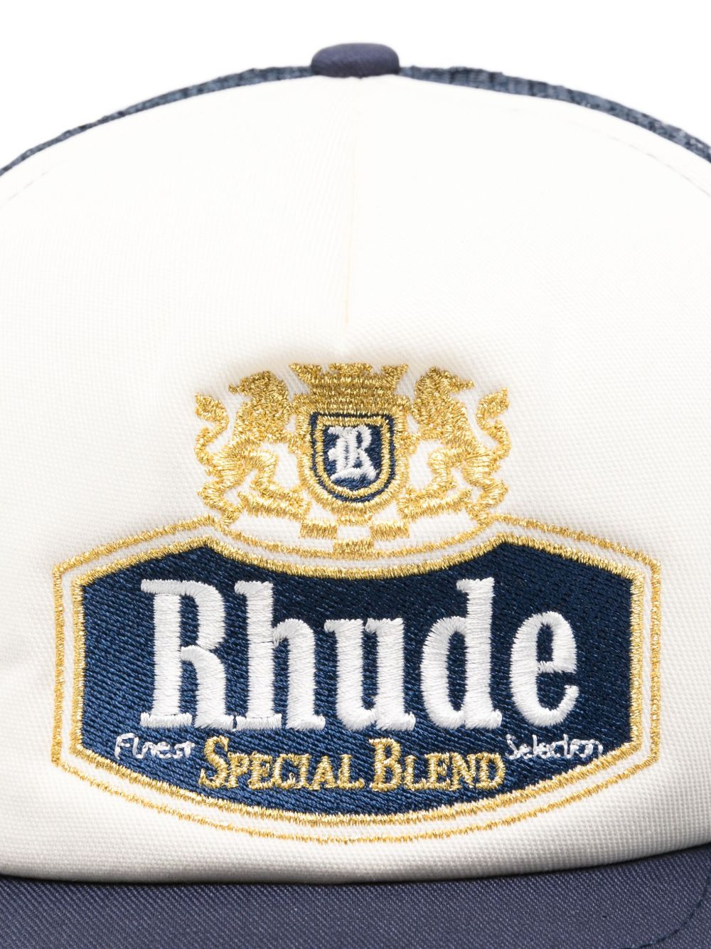 embroidered-logo mesh-back trucker hat - 3