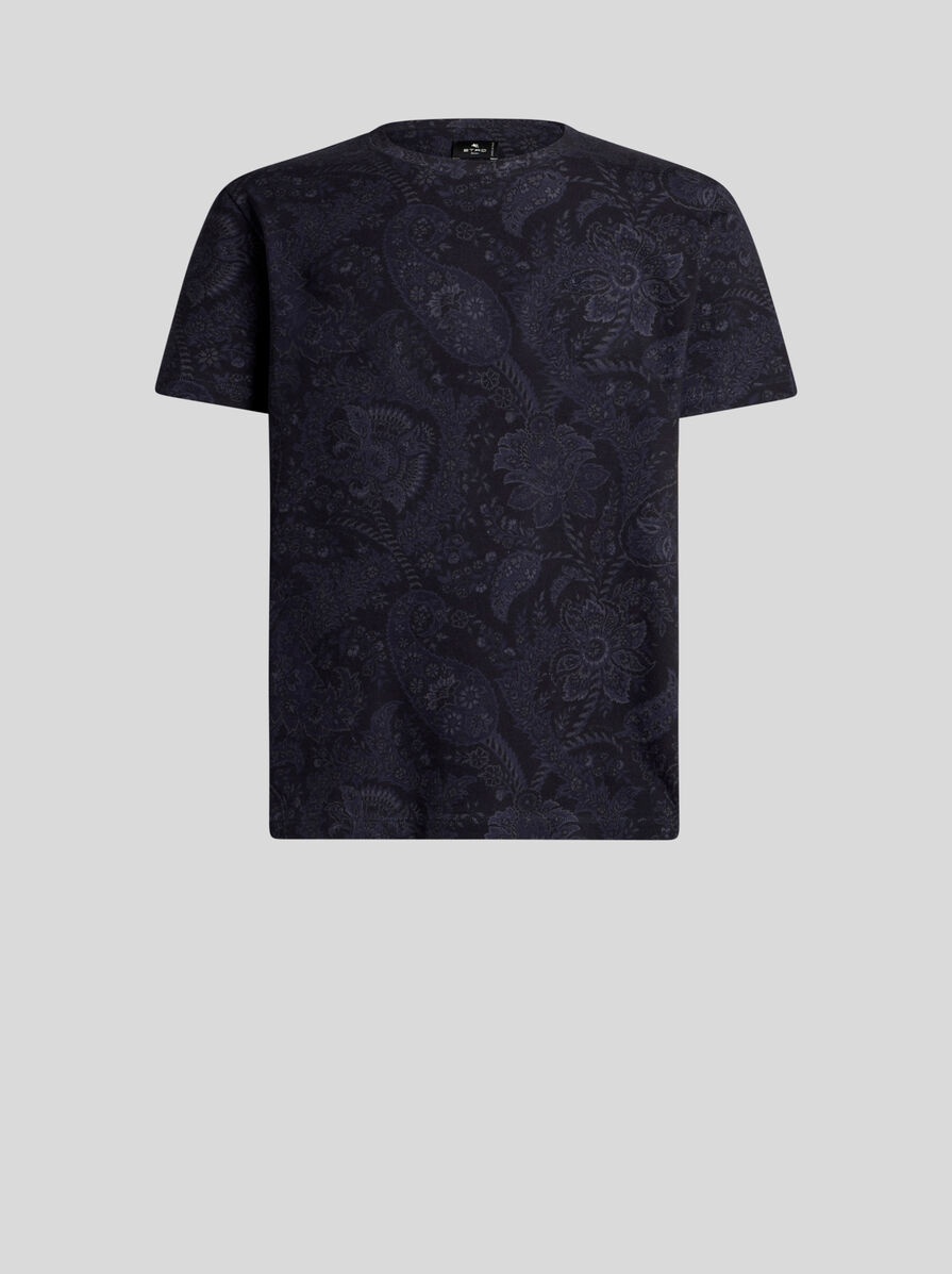 T-SHIRT WITH FLORAL PAISLEY PRINT - 1