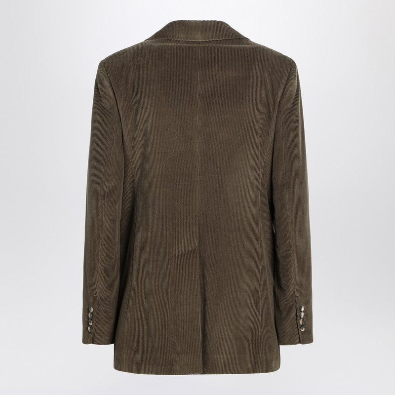Max Mara Khaki Ribbed Jacket Women - 2