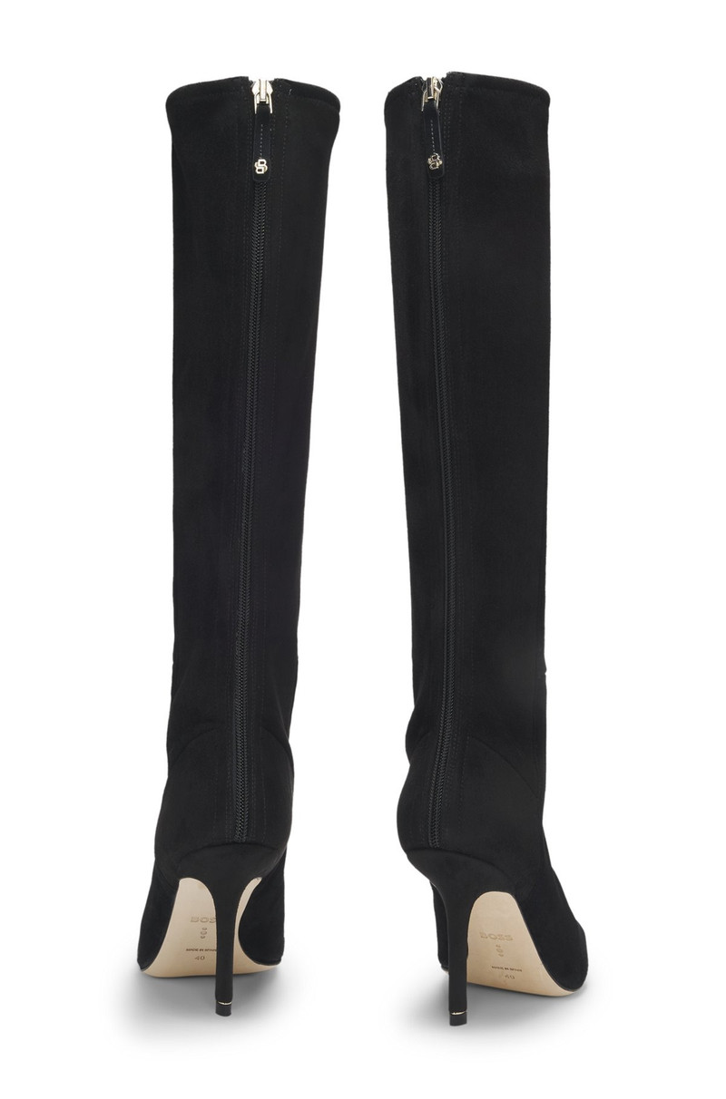 BOSS KNEE BOOTS IN LEATHER AND SUEDE outlook